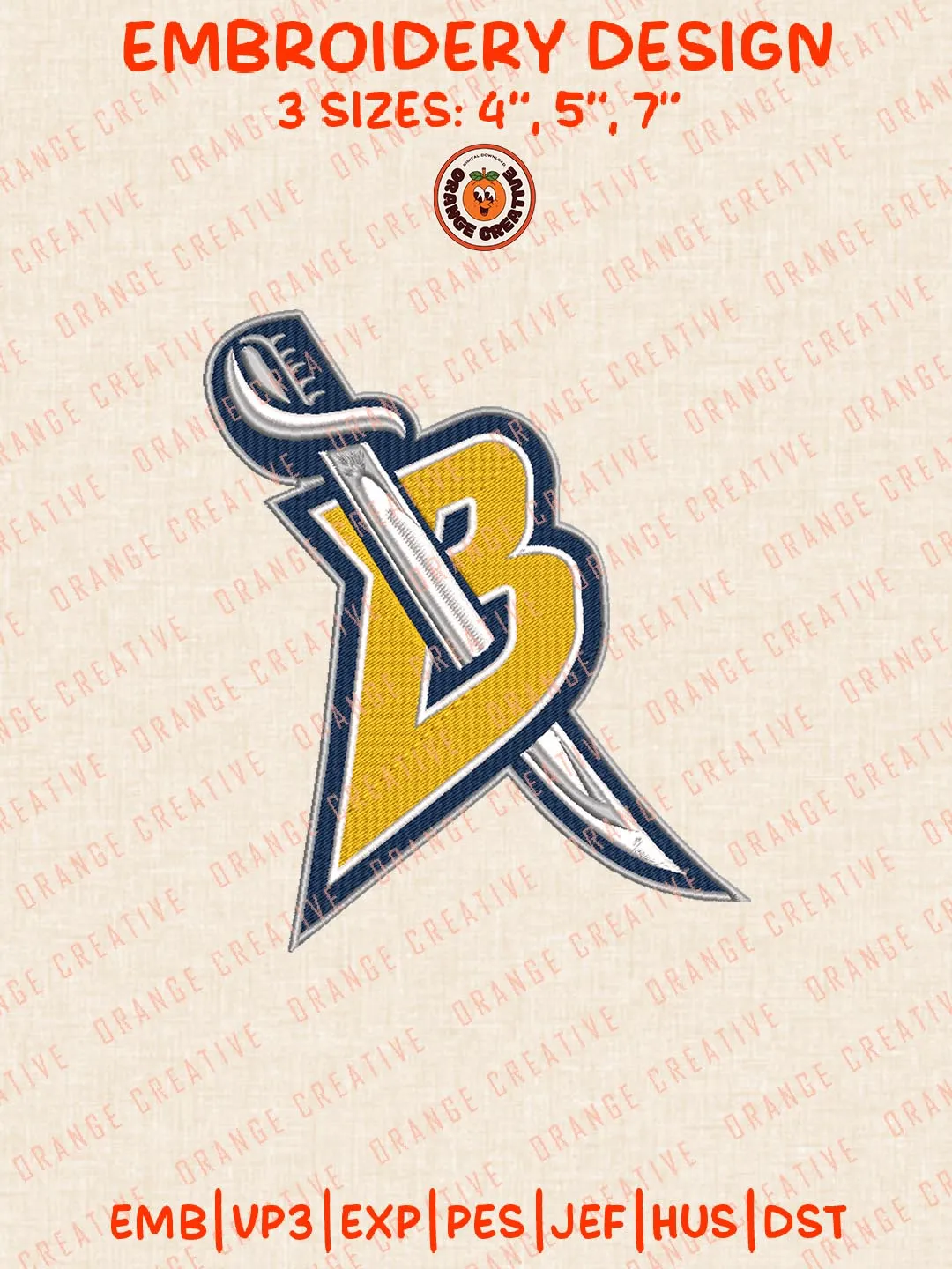 NHL Buffalo Sabres Logo Embroidery Designs, NHL Team Logo Embroidery Files, Machine Embroidery Design File, 4 Sizes, Custom Size, Digital Download