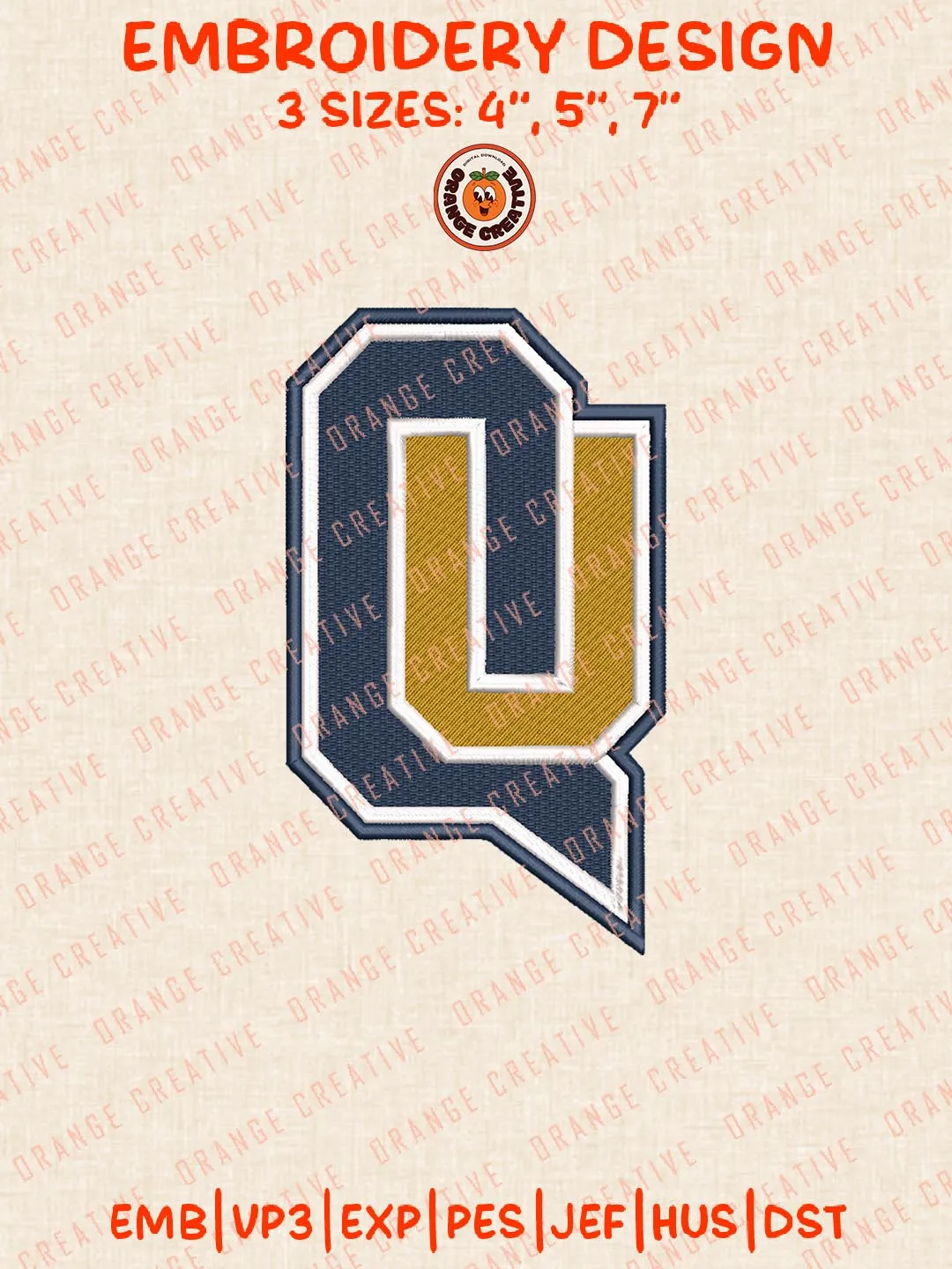 Quinnipiac Bobcats Embroidery Design, NCAA Logo Embroidery Design, Machine Embroidery Design File, 4 Sizes, Custom Size, Digital Download