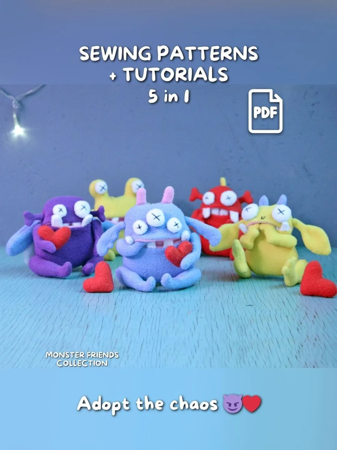 Pocket Plush Pattern Plush Sewing Pattern PDF – Monster Toy with Pocket Mouth