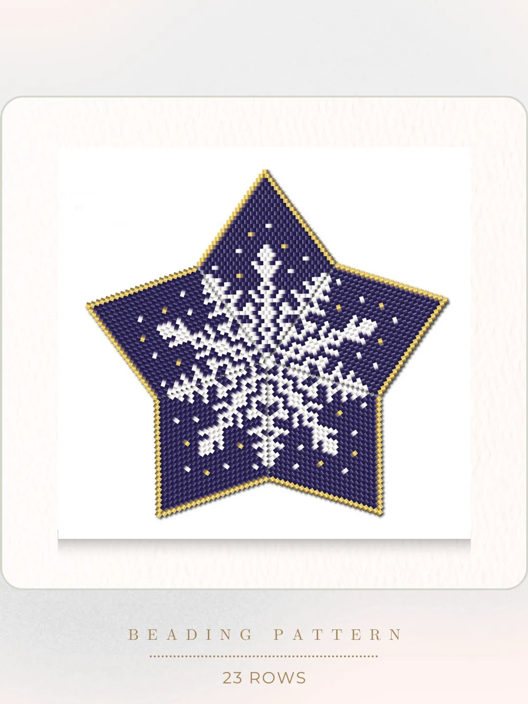 Snowflake, 3D Peyote Star Beading PDF Pattern, Christmas ornament