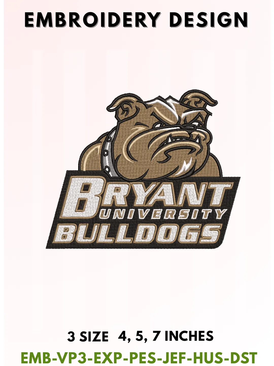 Bulldog Football Embroidery Design, College Sports Embroidery Files, Sports Machine Embroidery Files, 3 Sizes, Instant Download