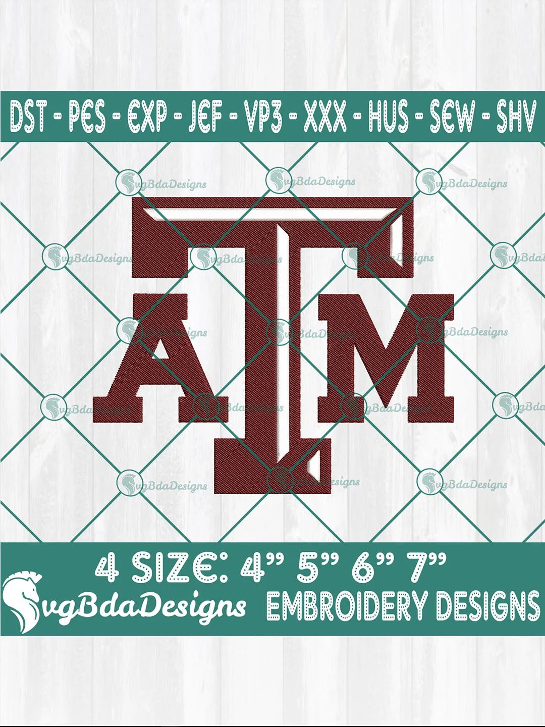 Texas A&M Aggies Embroidery Designs | NCAA Football Logo Embroidery Files