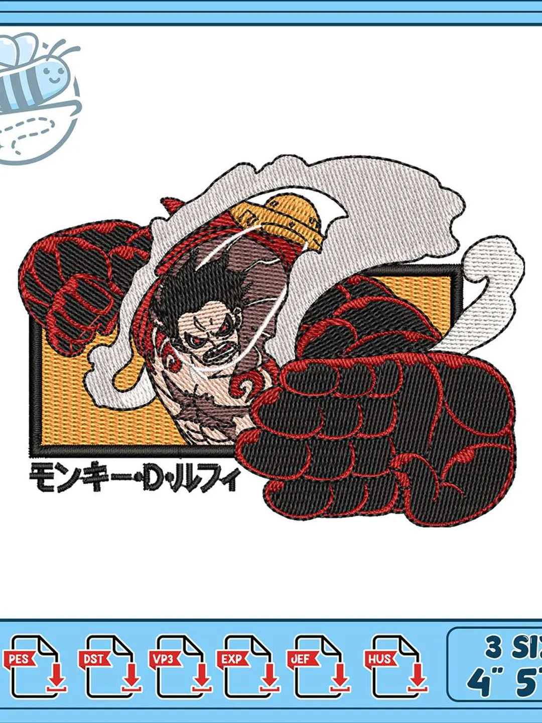 Luffy Gear Five Embroidery Designs – One Piece Anime Machine Files