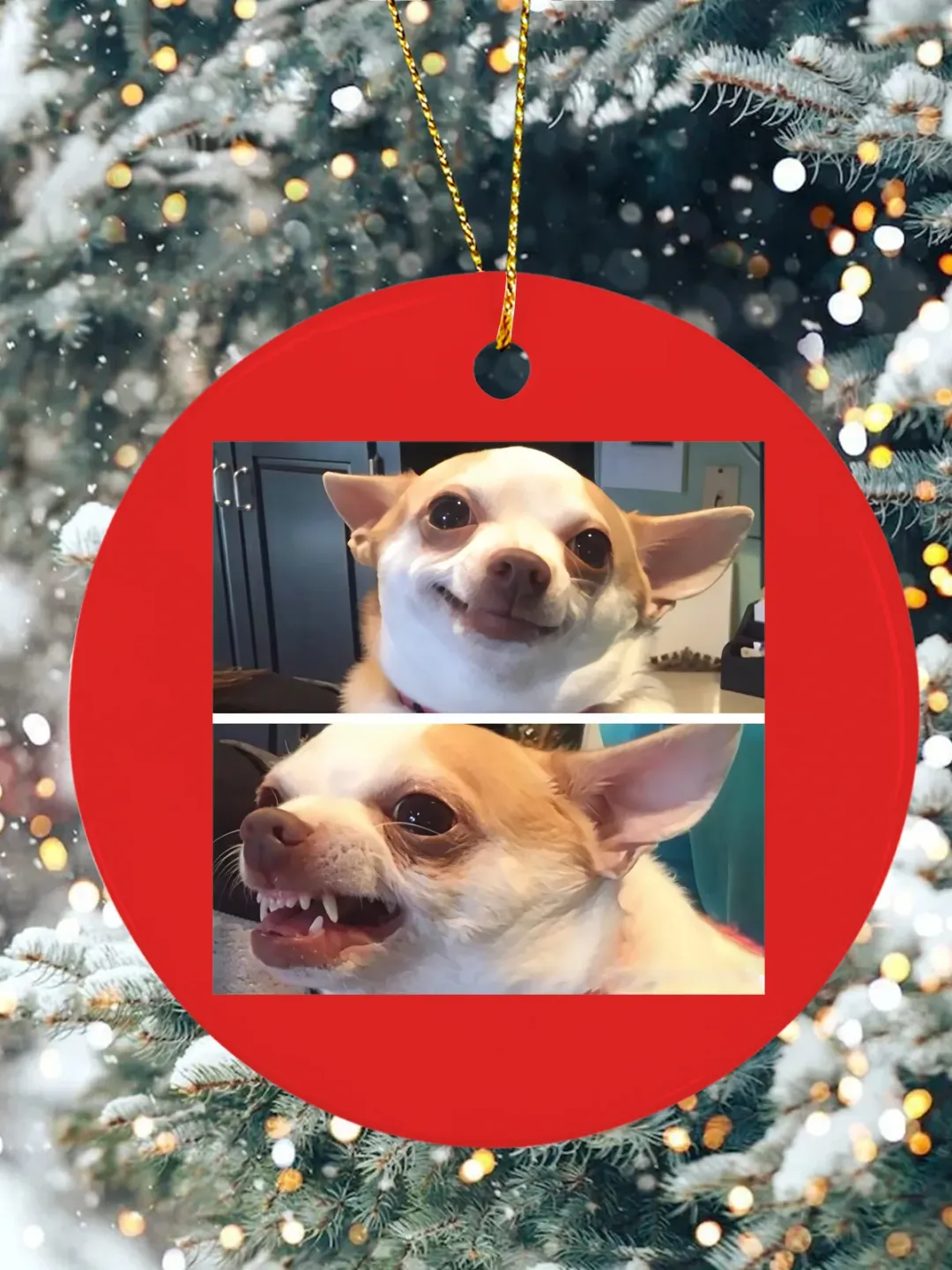 Y2K Meme Christmas Ceramic Ornament