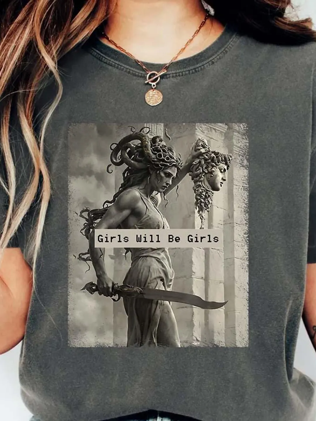 Girls Will Be Girls Feminist Tee, Mythical Empowerment Graphic Shirt, Women's Rights Shirt, Bold Gift Tee