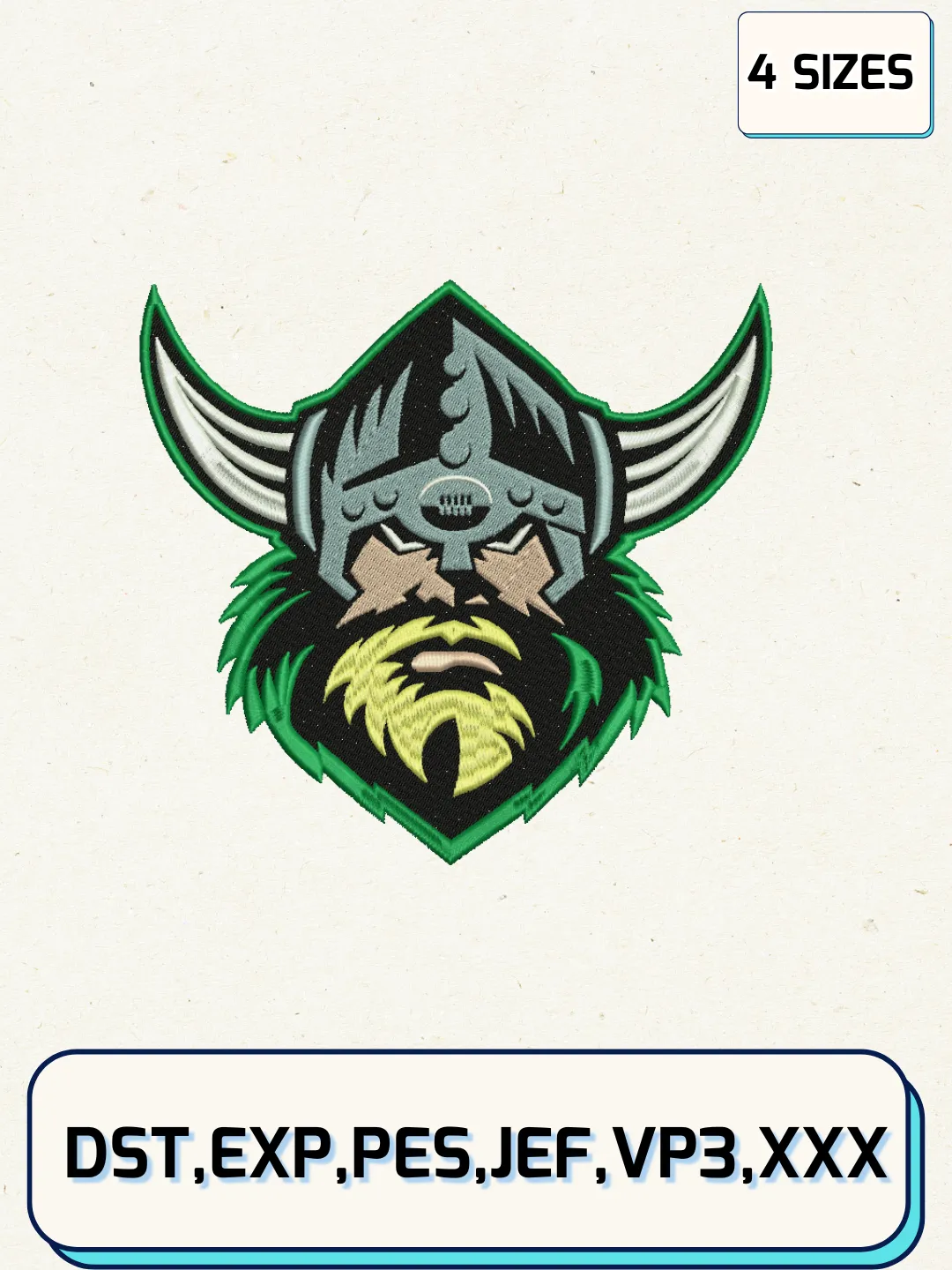 Canberra Raiders Logos Embroidery Design Files, NRL Logos Embroidery Designs, Machine Embroidery Files, 4 Sizes