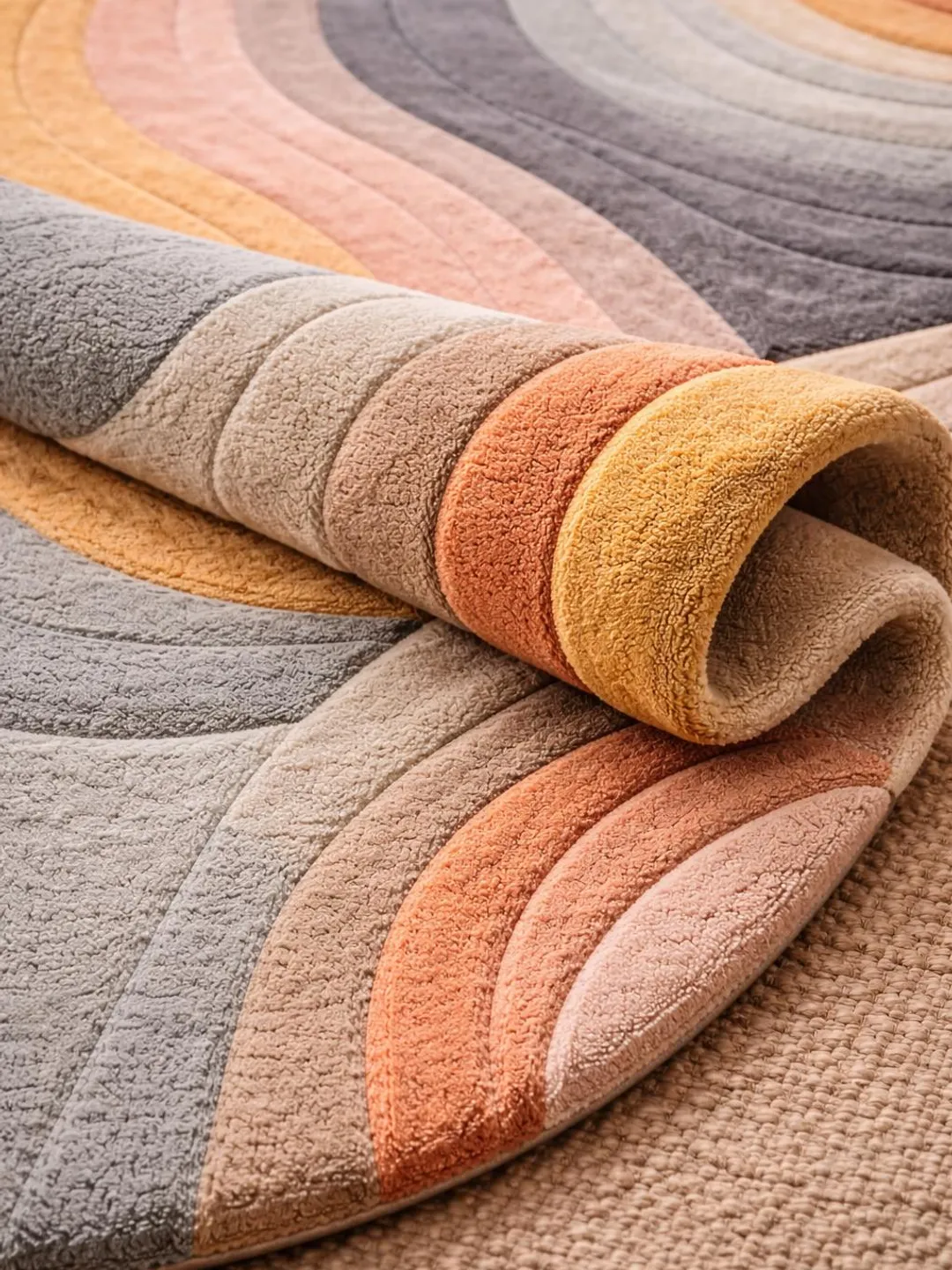 Pastel Rug Modern Abstract Wave Pastel Rug – Modern Geometric Soft Area Carpet for Living ...