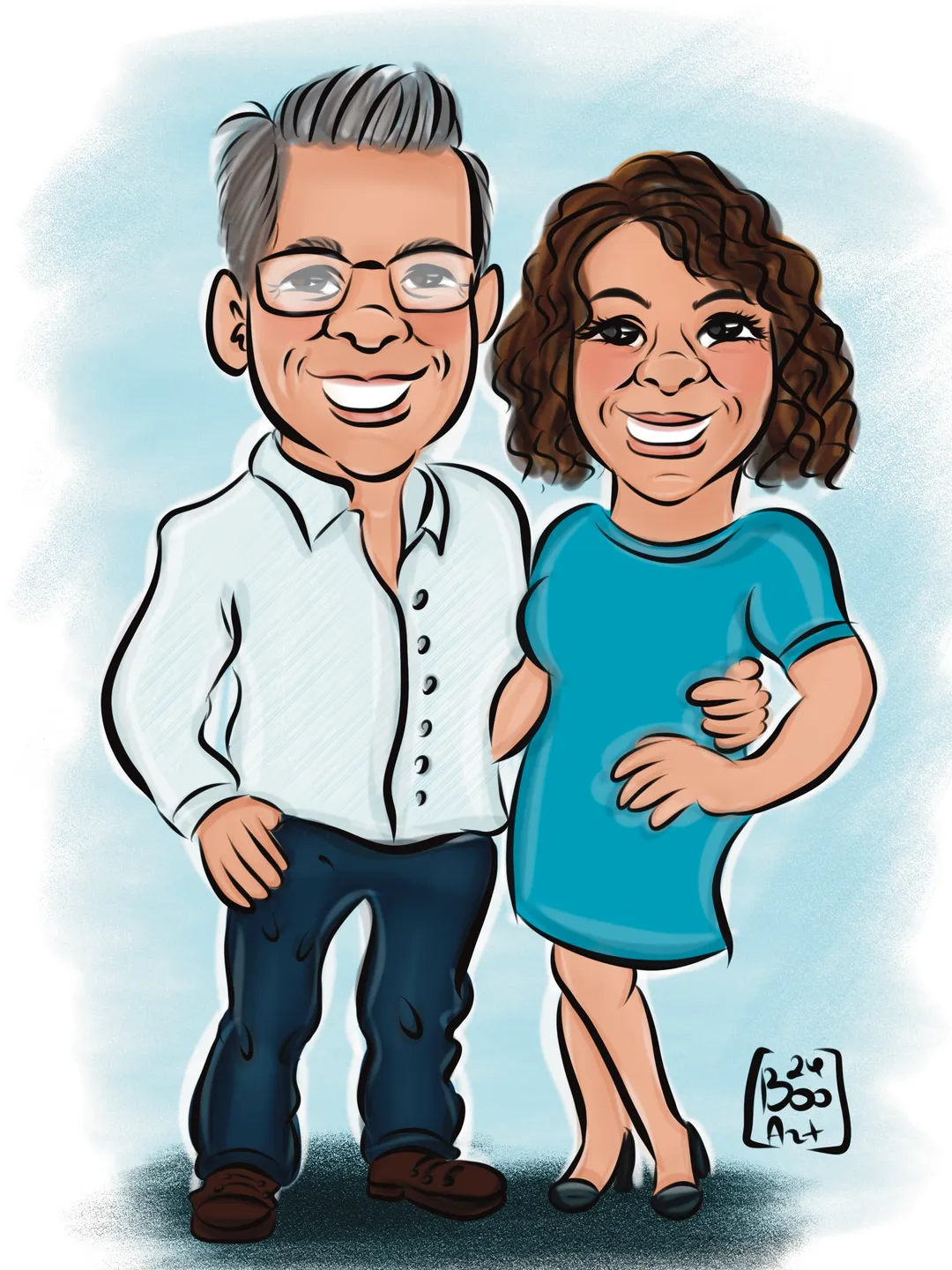 Caricature/Colour/Valentines Caricature Portrait/Digital Drawing/Drawing From Photo/Custom Gift/wedding Colour Drawing/quirky/Unique gift