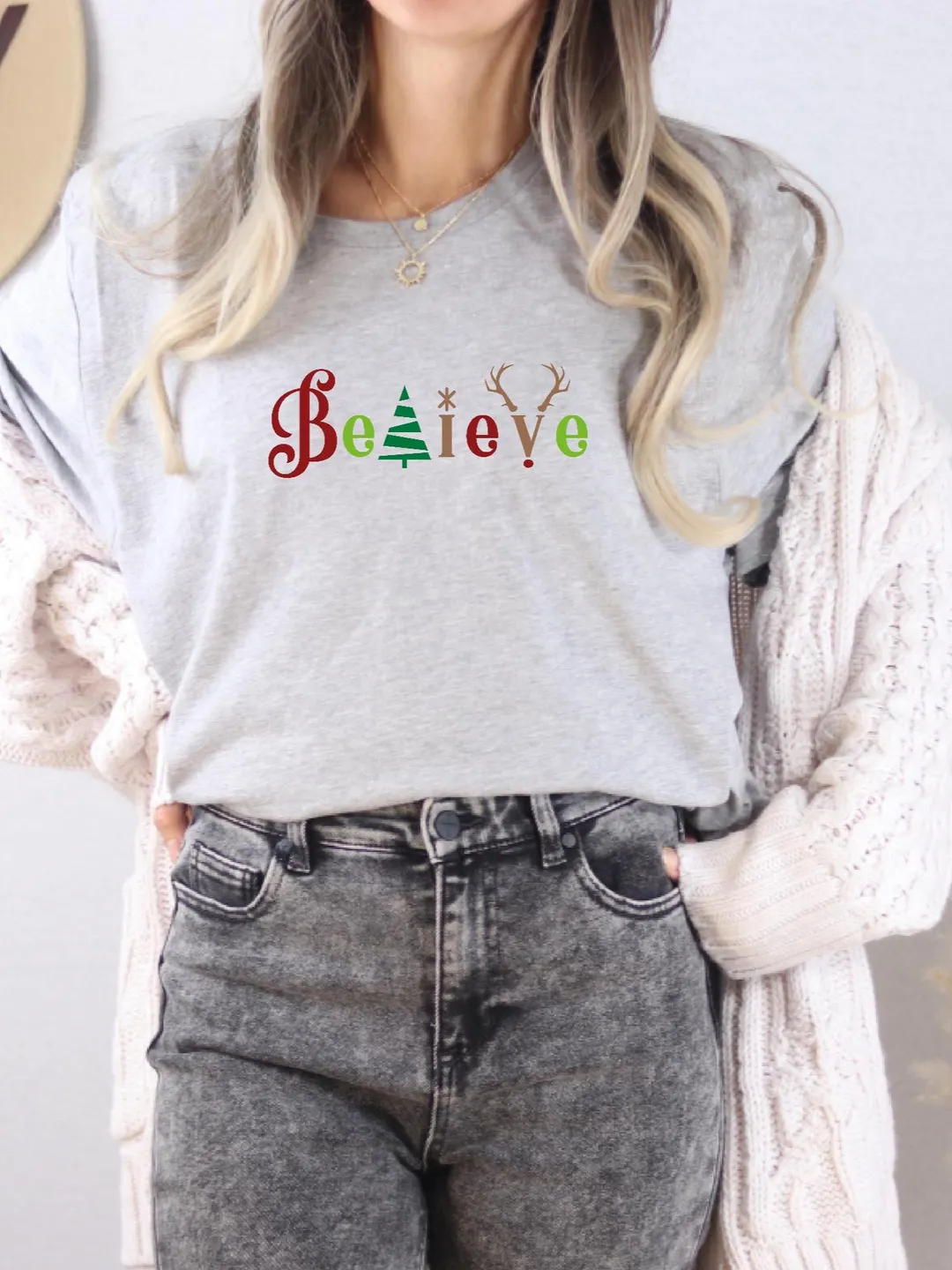 Believe Christmas Shirt: Matching Family Holiday T-Shirt