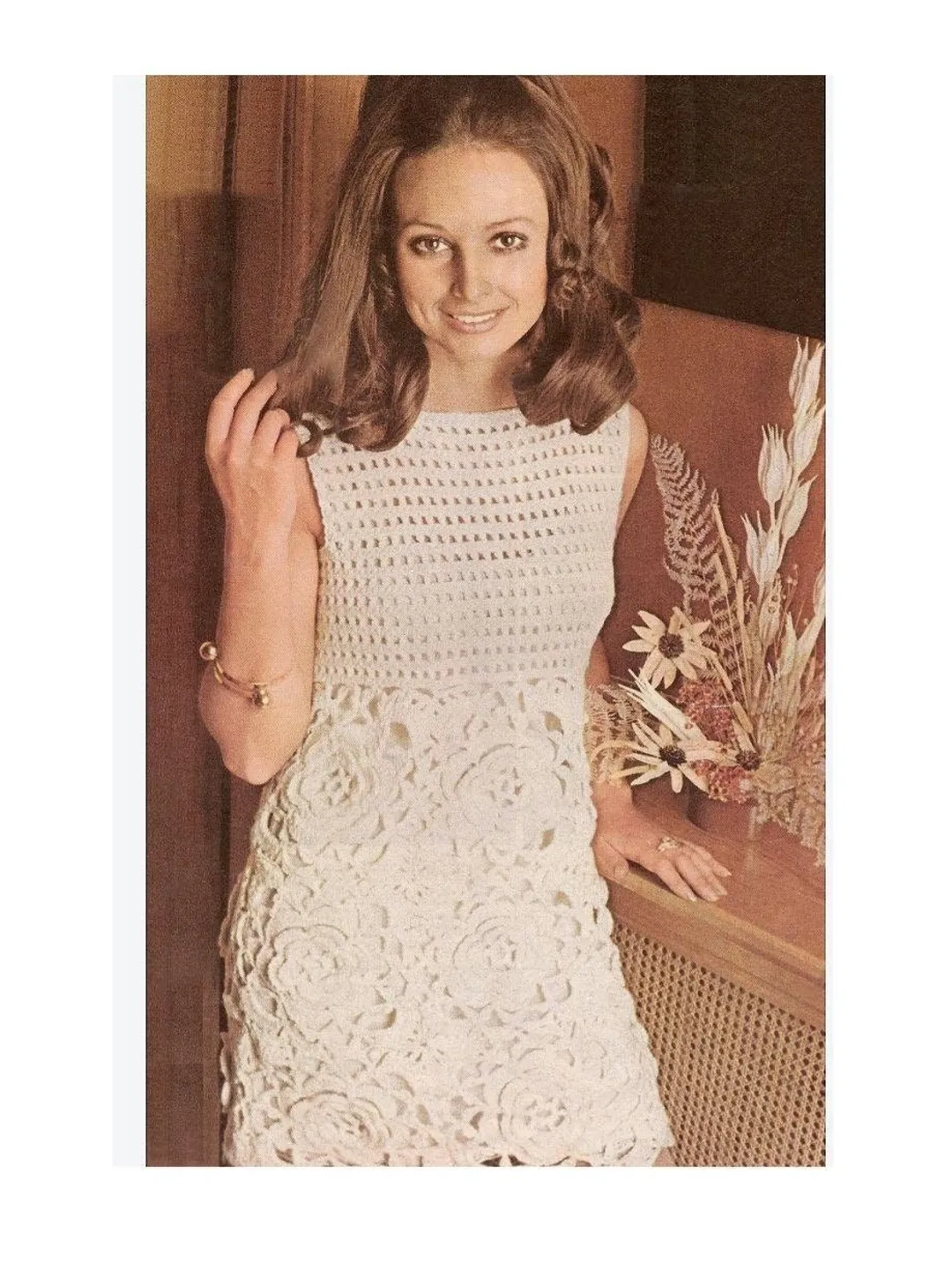 bfdsgwq womens crochet vintage dresses Chevron Maxi Dress - Vintage Crochet Pattern, Summer Dress, Adult Women's,  PDF Instant Download