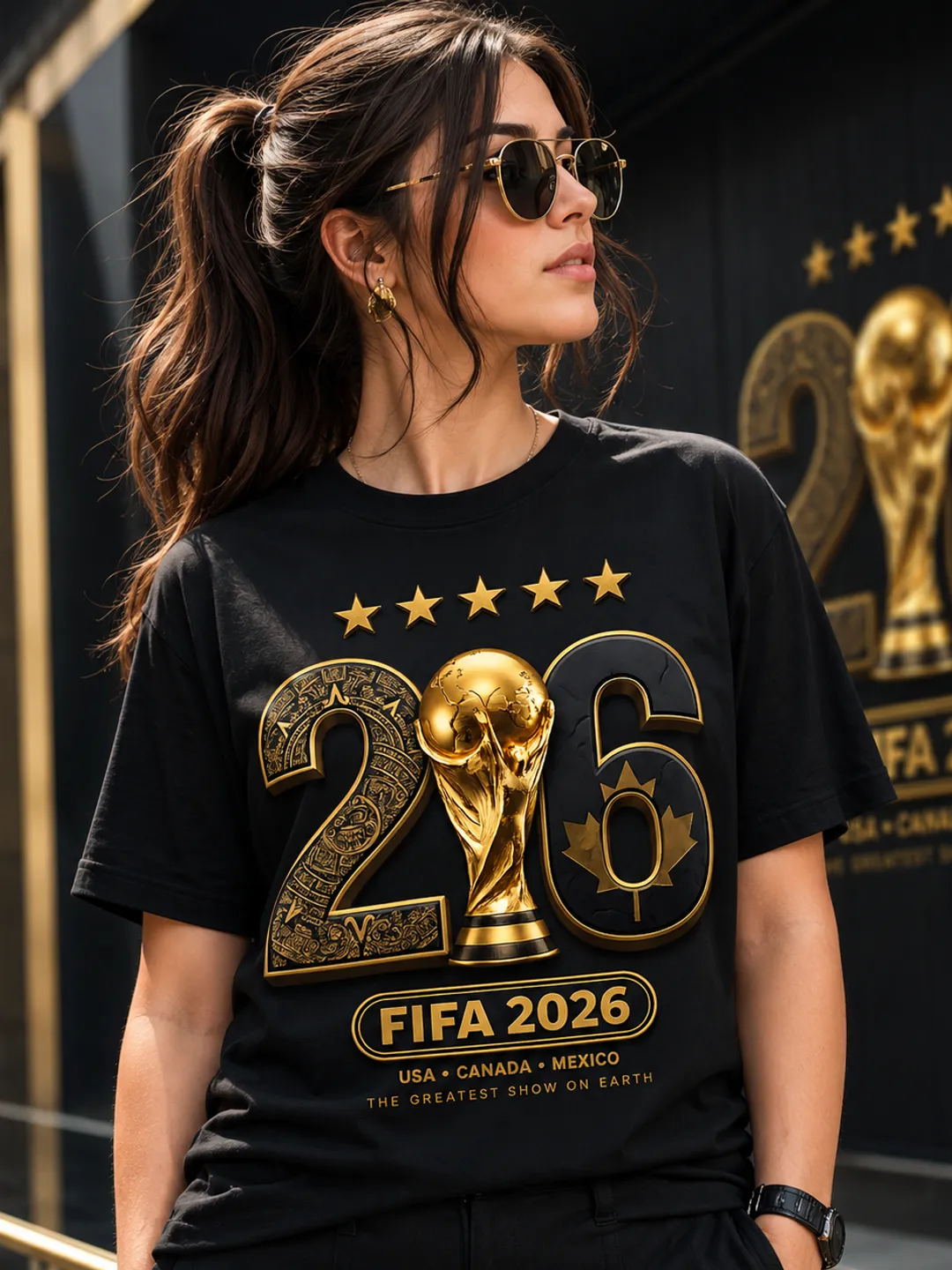 FIFA 2026 World Cup Trophy T-Shirt | USA Canada Mexico Football