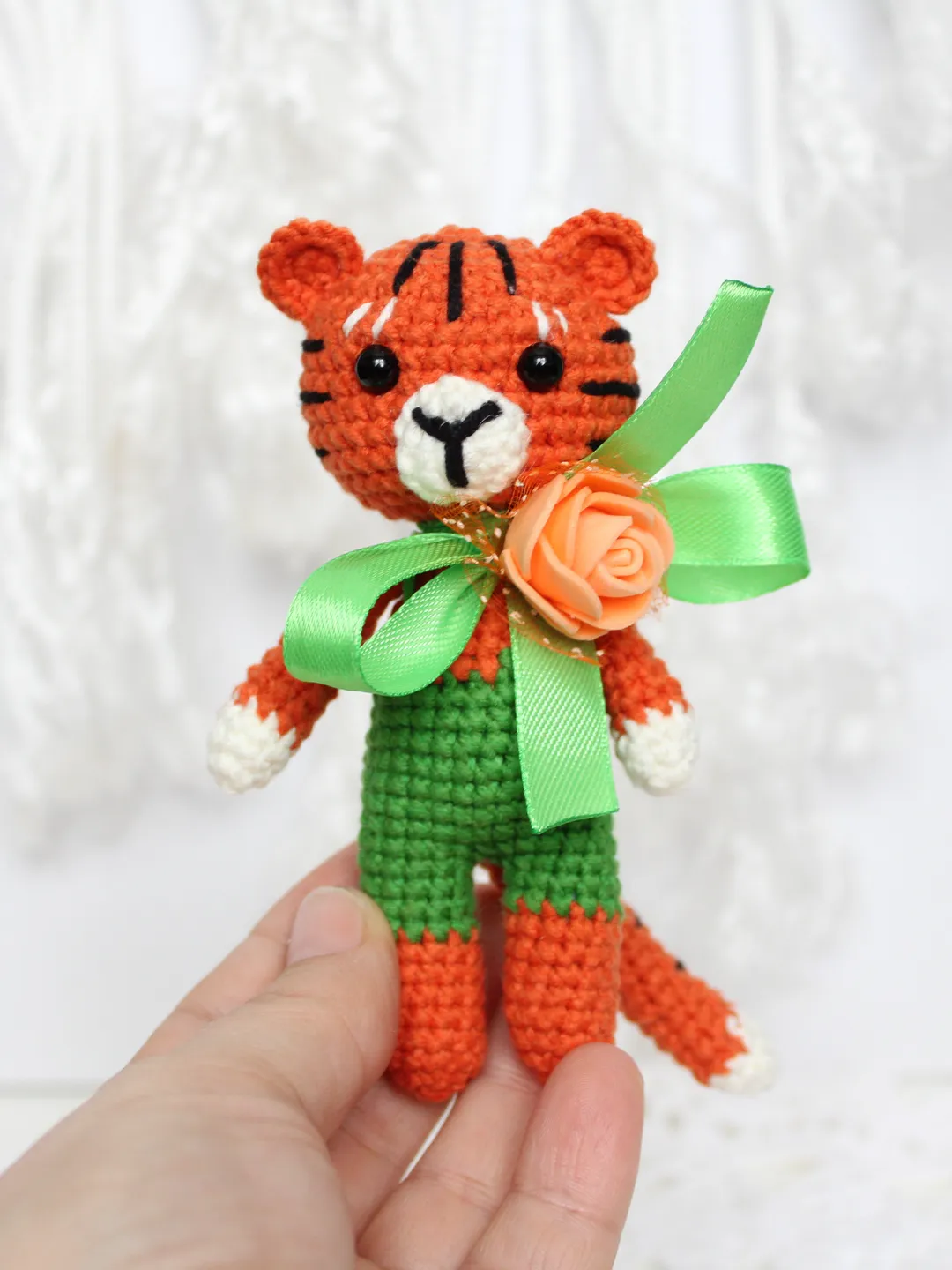 Tiger keychain pattern crochet Amigurumi tiger toy pattern PDF in English