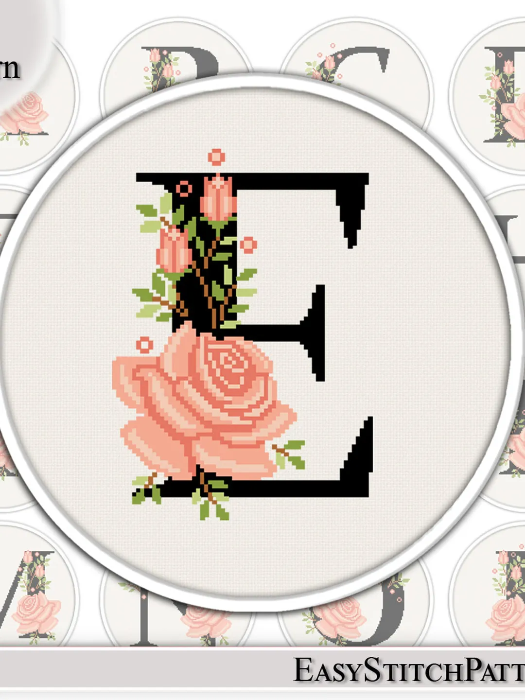 Letters in flowers | Set of patterns for Quilling | Initials A - Z
