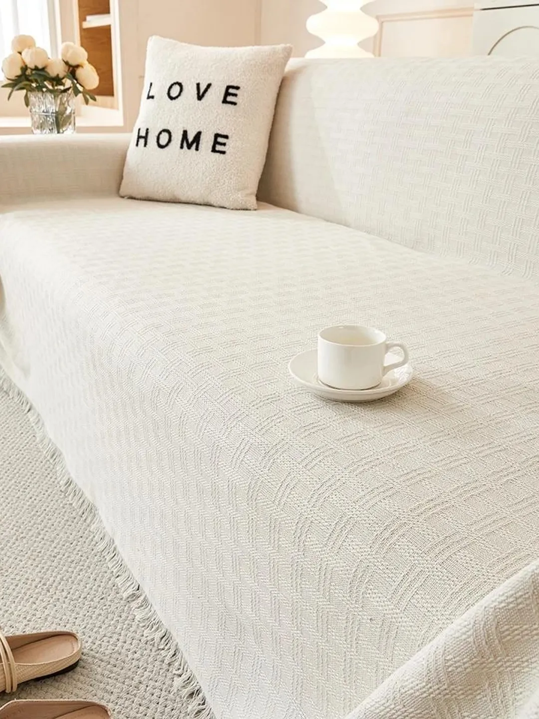 Couch Cover Sofa Covers Slipcover for Loveseat Recliner Chair Futon, Washable Protector Thick Breathable Fabric, Living Room