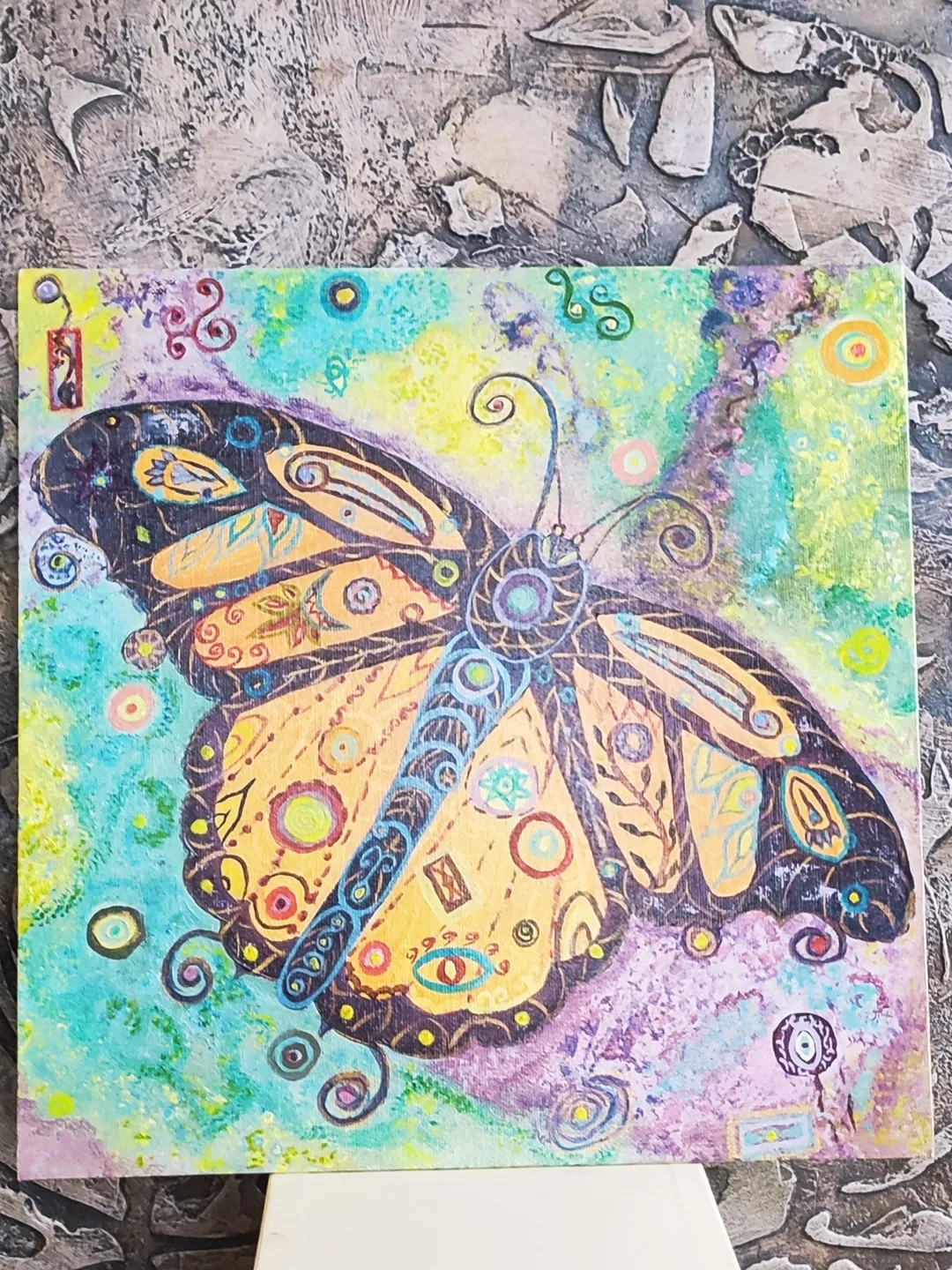 Butterfly Art Deco bright oil painting