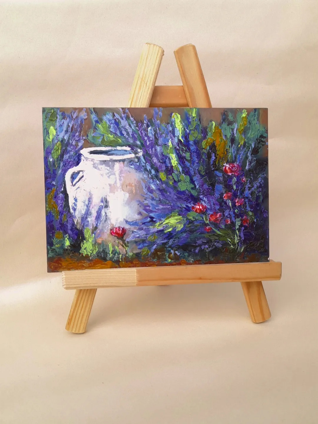 Miniature oil painting Old vessel 21x15 cm (8.28 х 6 inches)