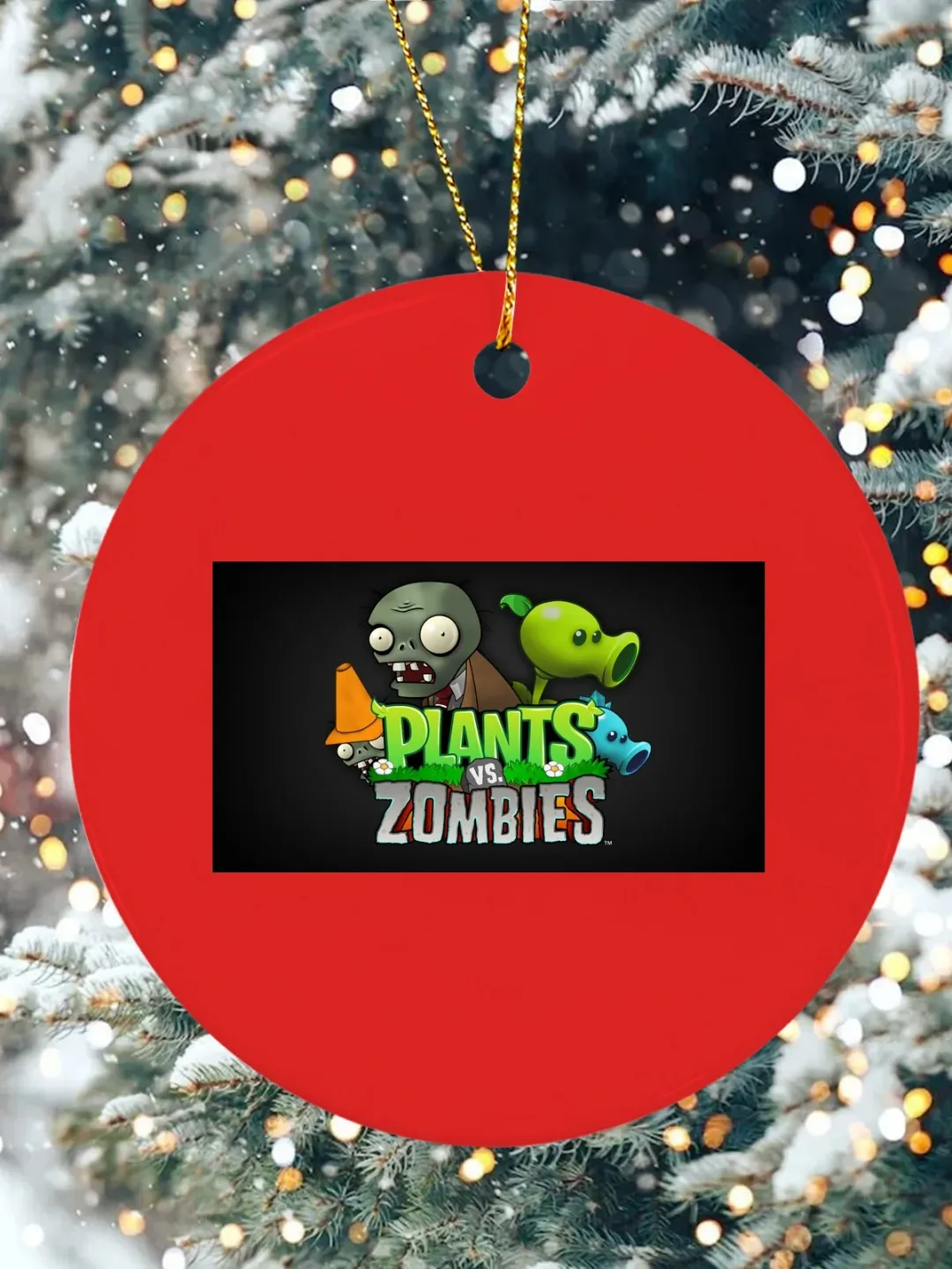 Plants VS Zombies Christmas Ceramic Ornament