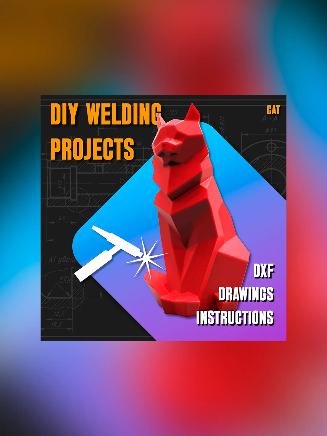 Welding Project Plans Drawings Cat (DXF, PDF)