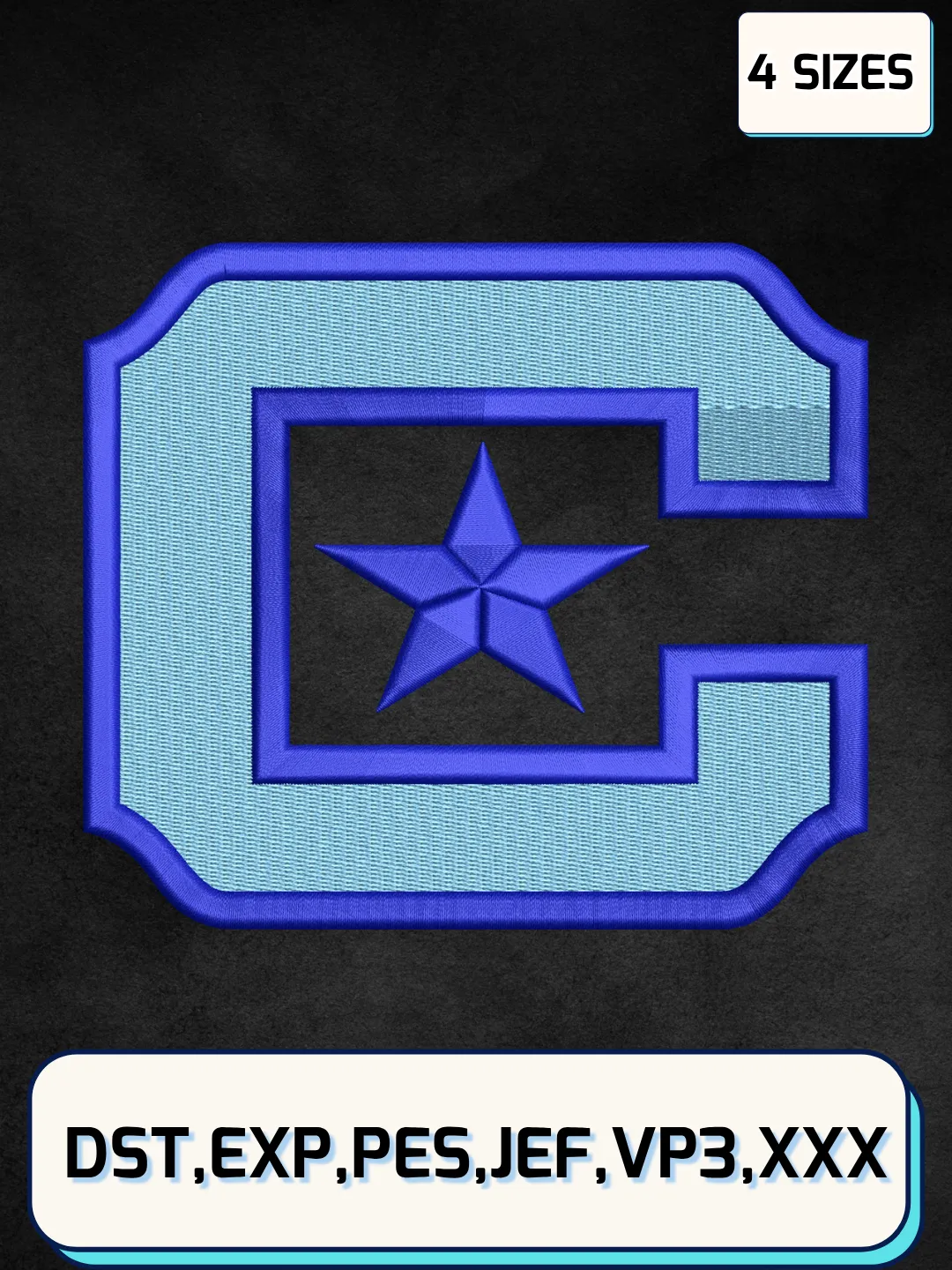 The Citadel Bulldogs Logo Embroidery Design File,NCAA Logo Embroidery Design, Machine Embroidery Files, 4 Sizes