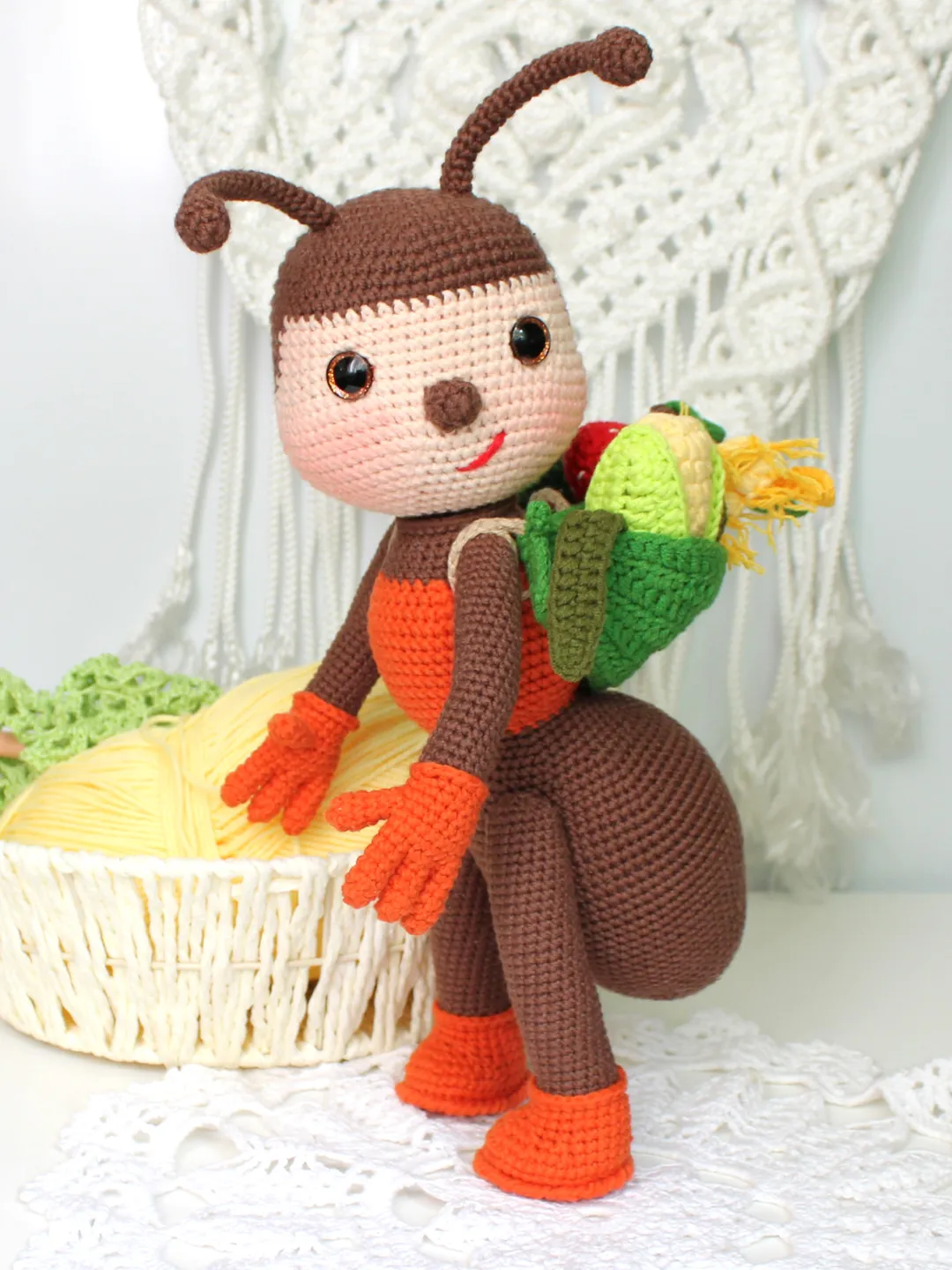 Ant crochet pattern PDF in English Insect toy amigurumi crochet tutorial Stuffed Ant DIY