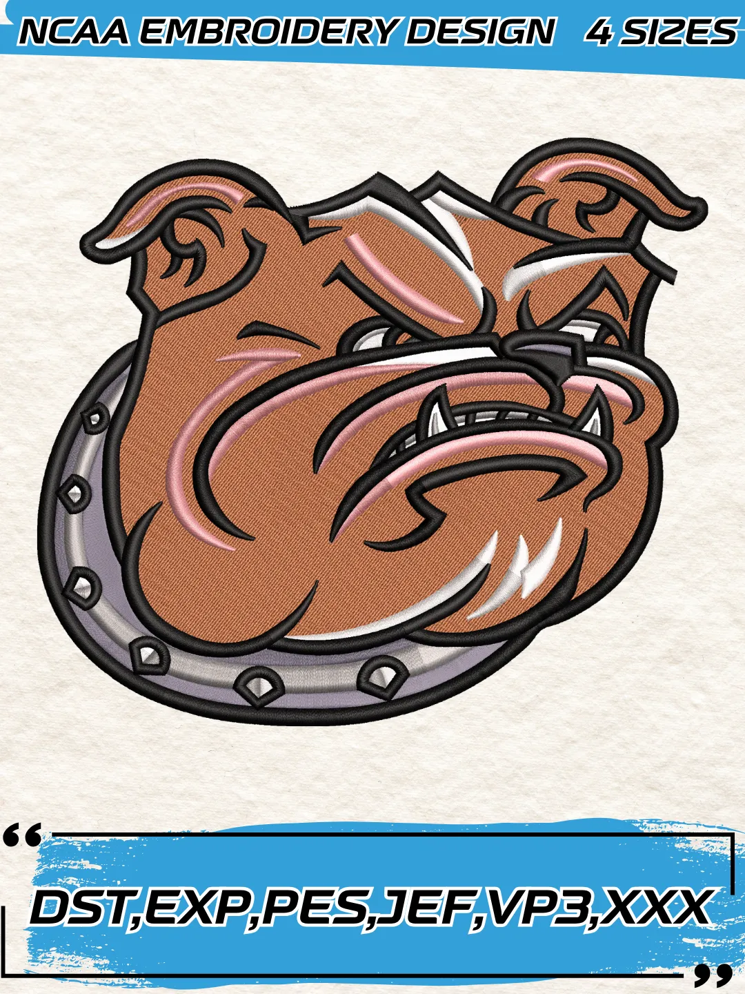 Bryant Bulldogs Logos Embroidery Designs,NCAA Logo Embroidery Design,Machine Embroidery Design File,4 Sizes, Digital Download