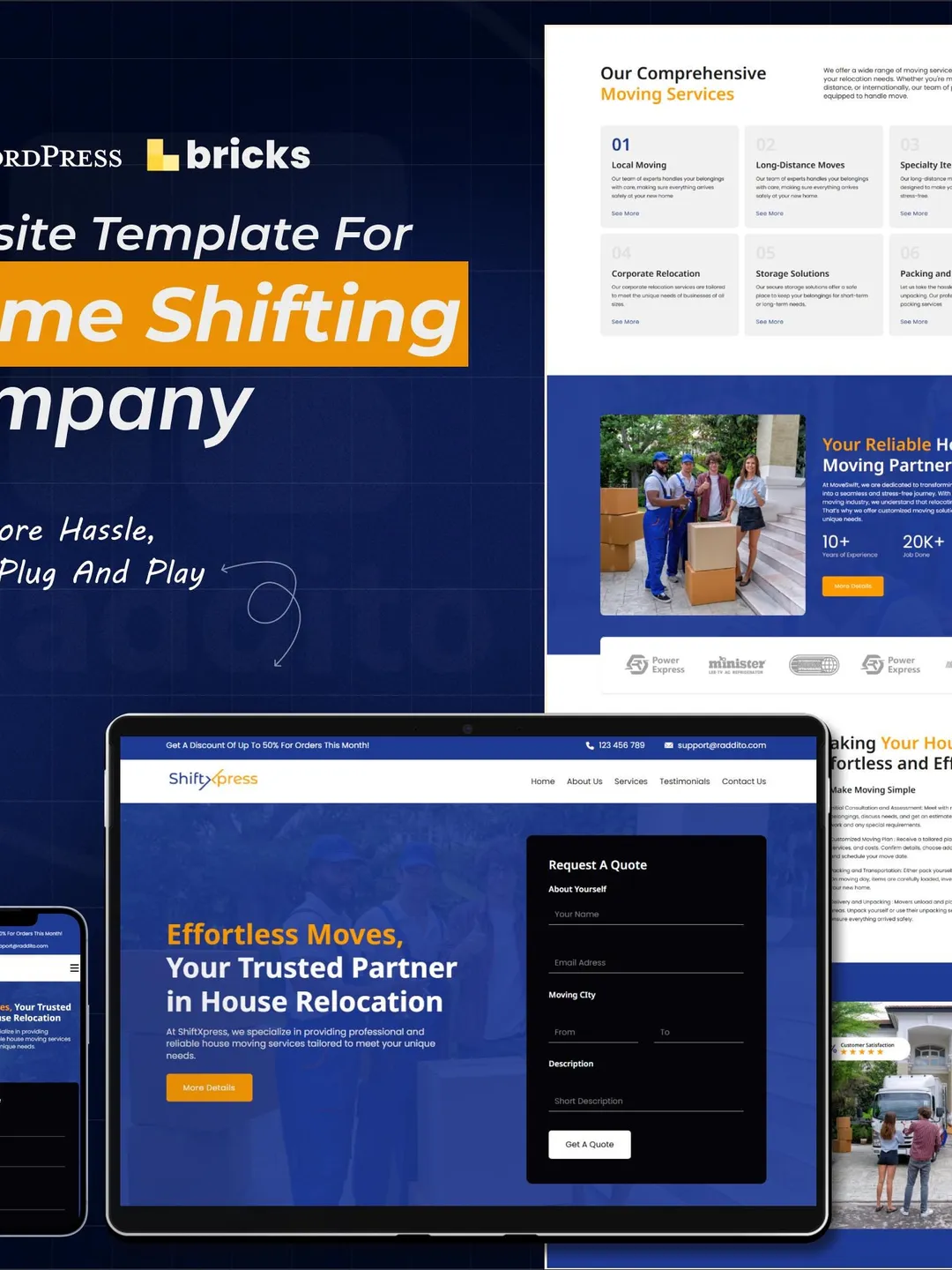 Moving Company WordPress Bricks Builder Landing Page | Movers ...