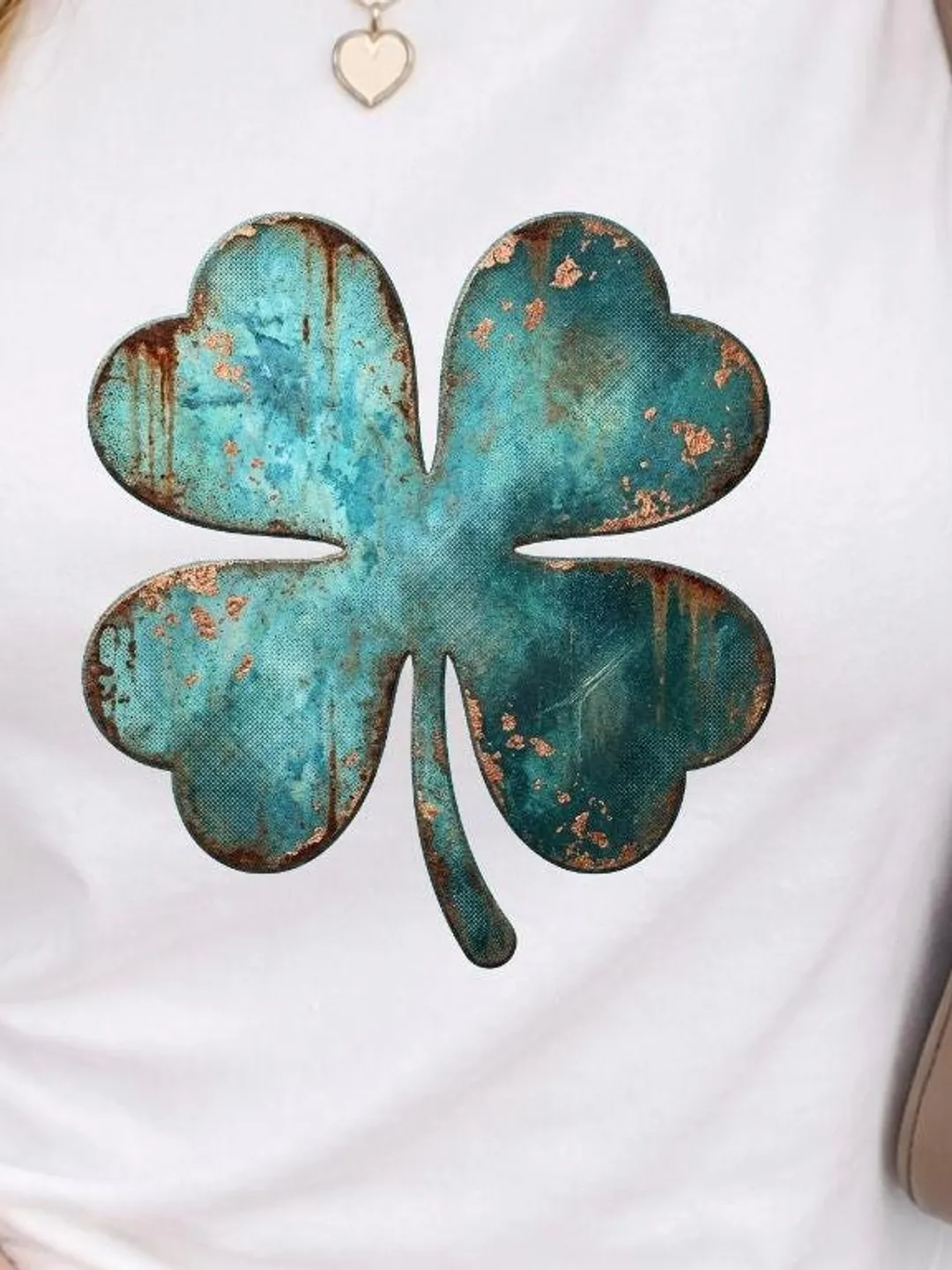 Patina Blue Distressed Shamrock PNG | Retro Irish Clover SVG PNG | St ...