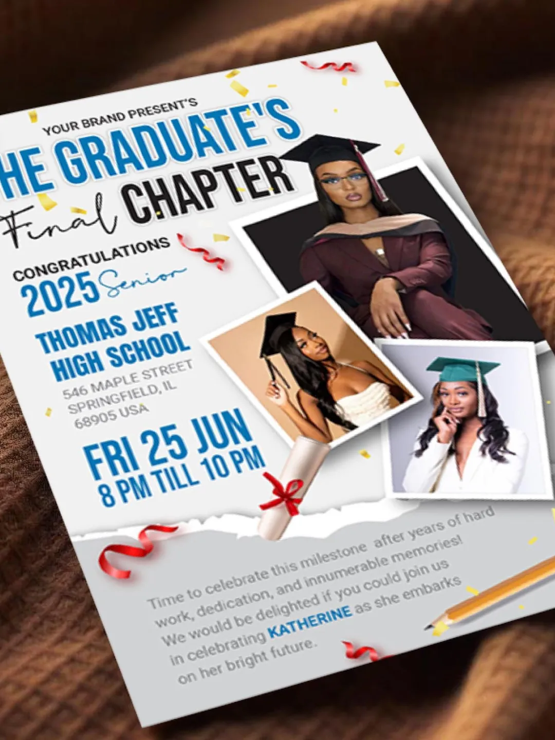 Grad Week Flyer Personalized College Graduation Flyer 2025 | Custom Digital Grad Party ...