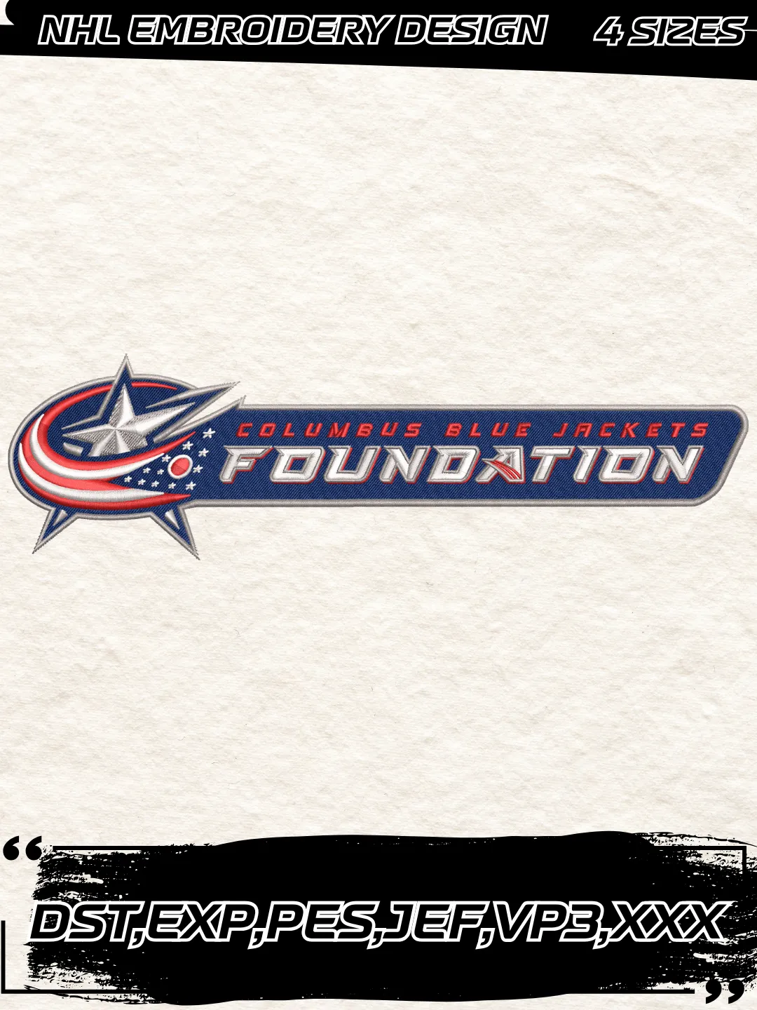 Blue Jackets Hockey Embroidery Design-Machine Embroidery File