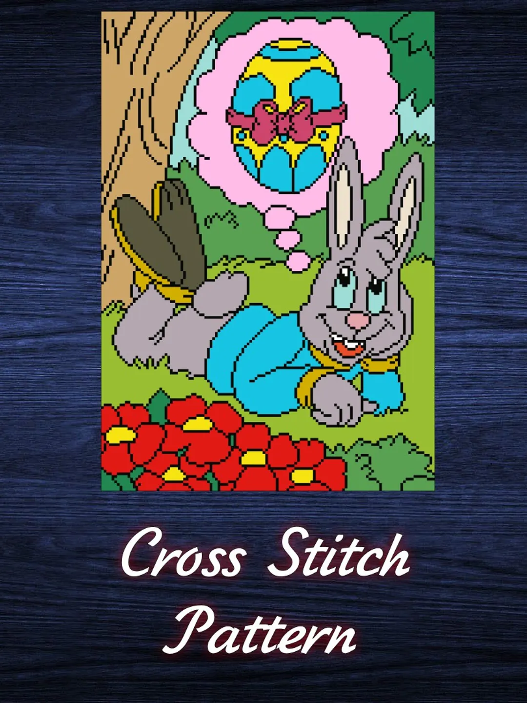 Cross Stitch Pattern Easter The Hare Dreams Digital Download PDF