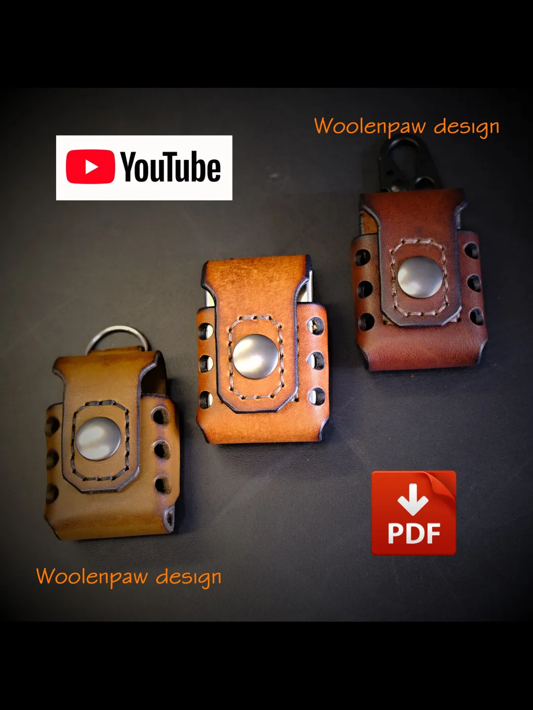 Zippo Pouch - leather pattern PDF. EDC32