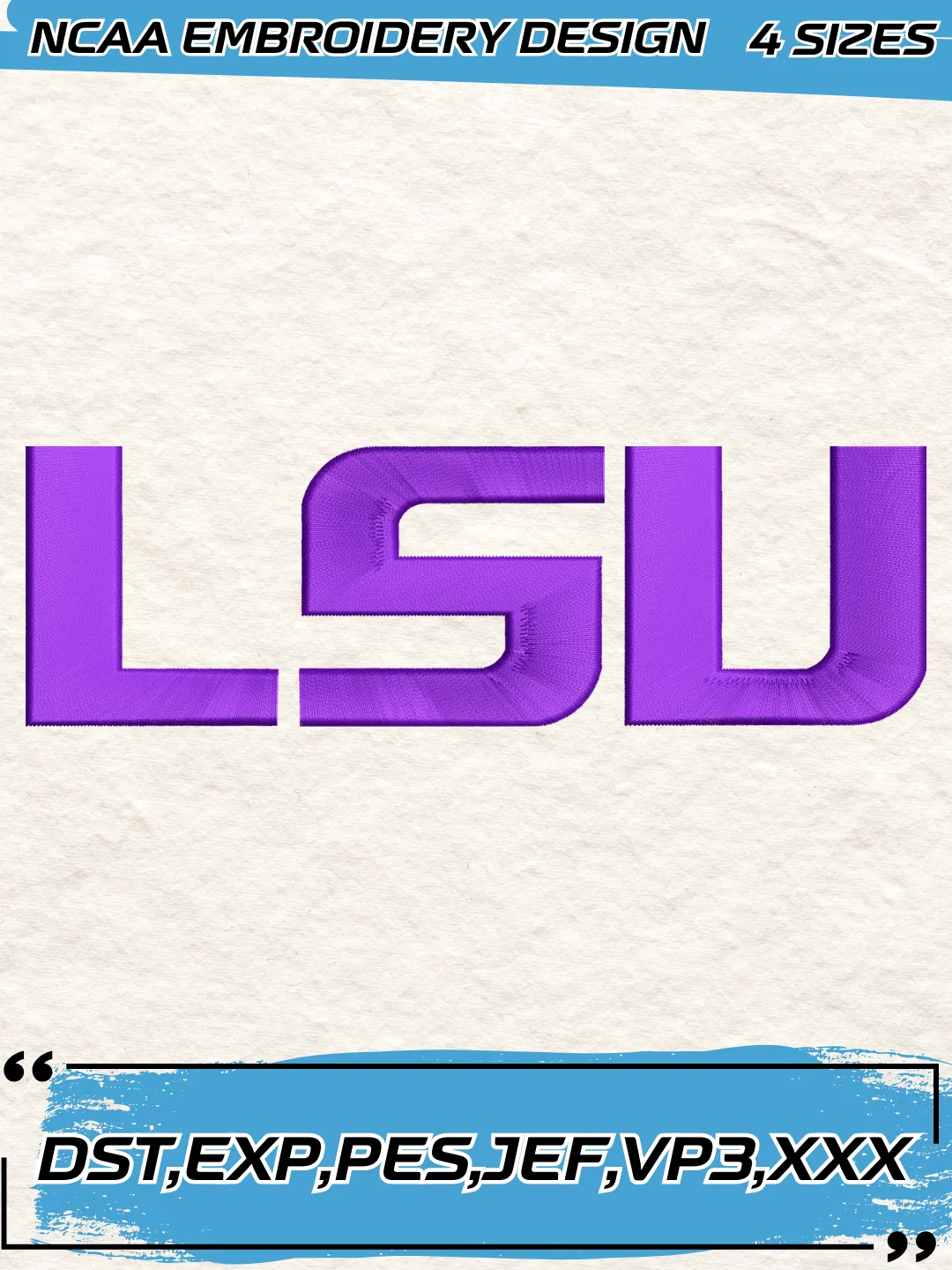 LSU Tigers Logos Embroidery Design,NCAA Logo Embroidery Design,Machine Embroidery Design File,4 Sizes, Digital Download