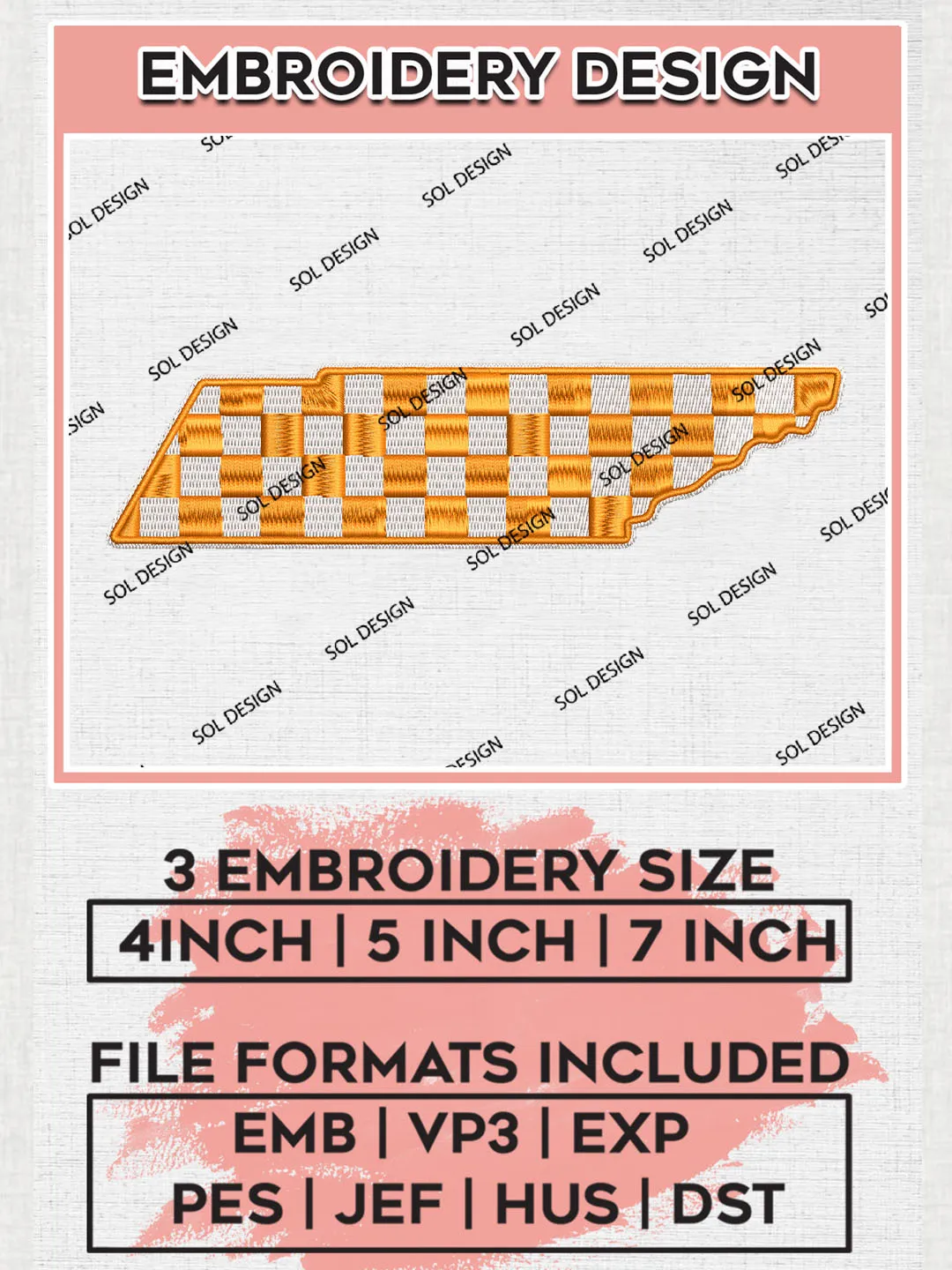 Tennessee Volunteers Football Team Logo Embroidery Design Files, NCAA Tennessee Volunteers Machine Embroidery, NCAA Teams, Game Day, 3 sizes, NCAA Machine embroidery designs, Digital Download