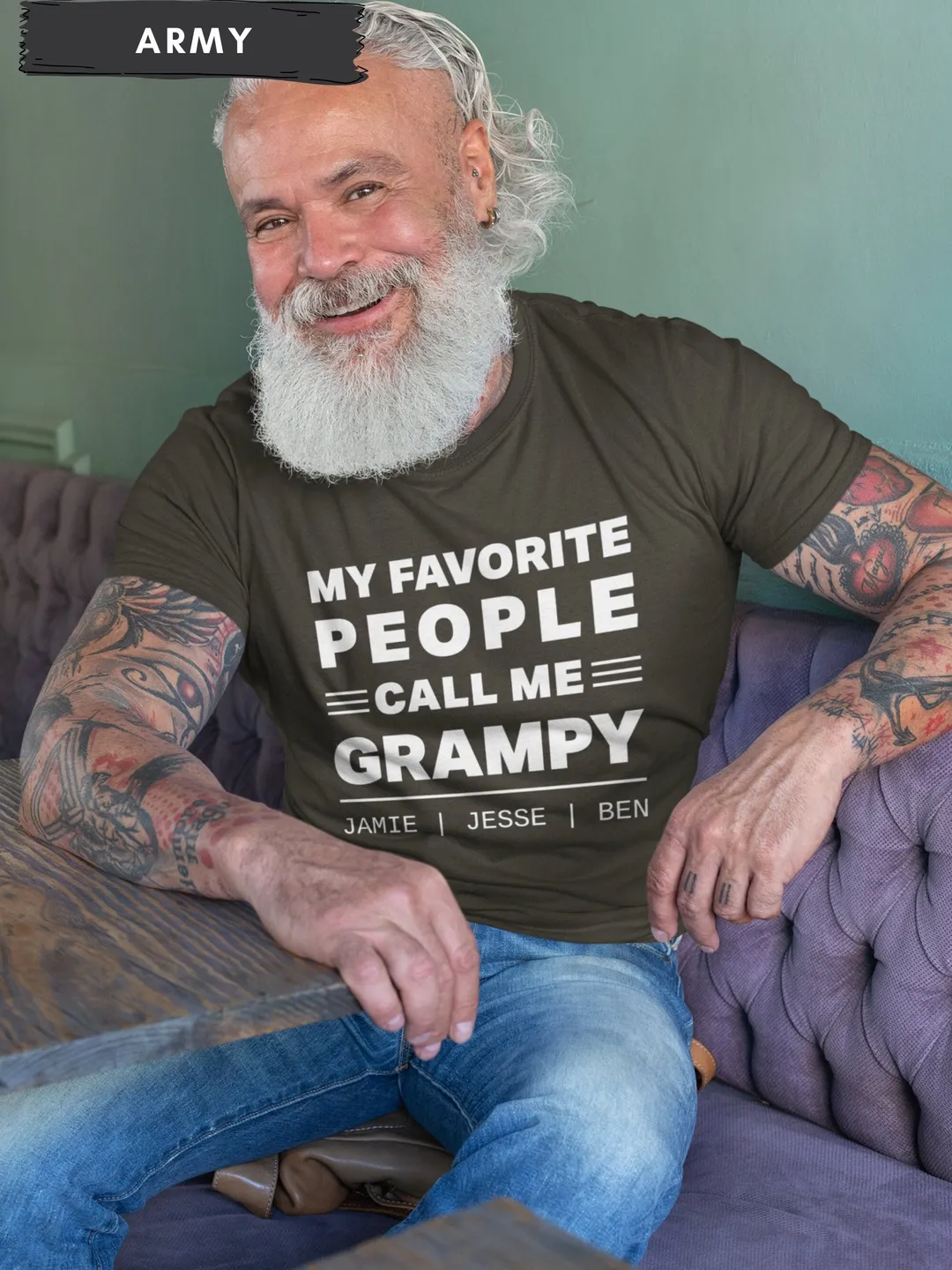 Grampy Gift Custom Grandpa Shirt Grampy Shirt Fathers Day tshirt for Grandpa Custom Grandparent Name Gifts with kids names Personalized Gift
