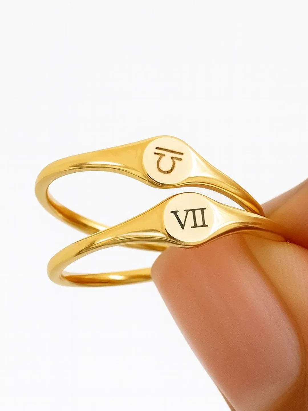 Round Custom Signet Ring by Personalized - Engraved Mini Ring - personalized name ring -Personalized Engraving - Anniversary gift for him