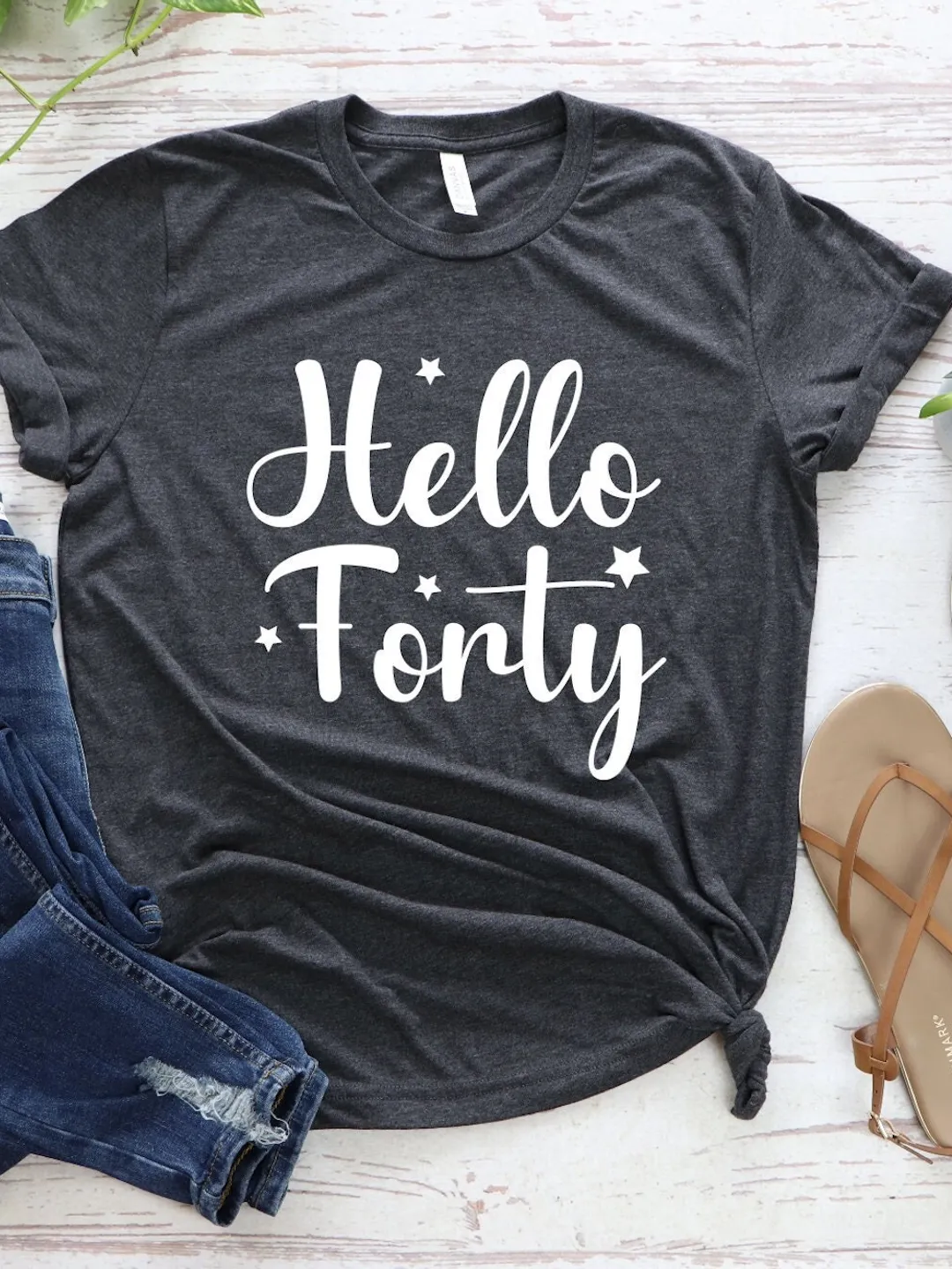 40th Birthday Shirt: Hello Forty Soft Cotton Tee