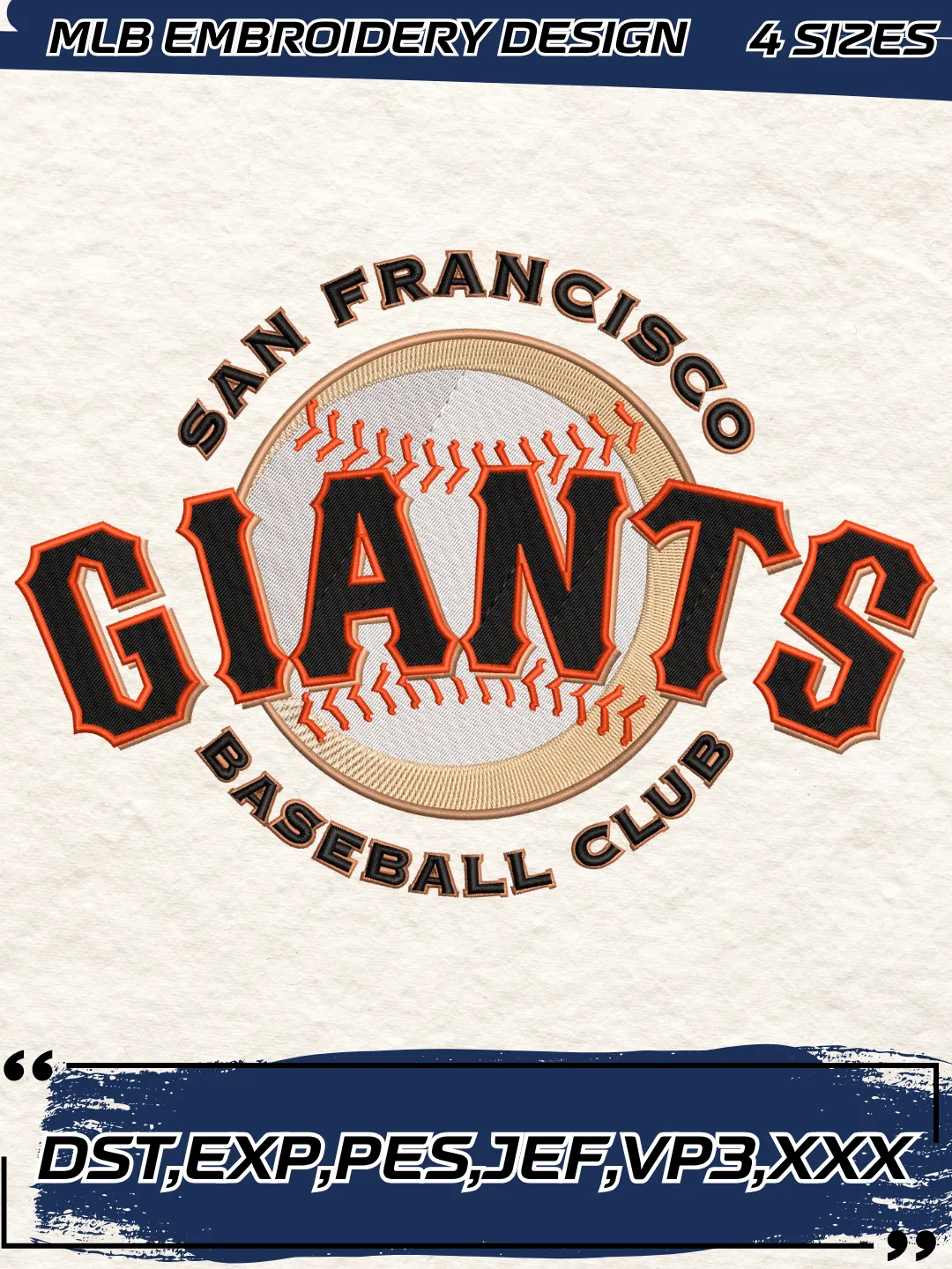 Giants Baseball Embroidery Design - Alternate Logo - Machine Embroidery File