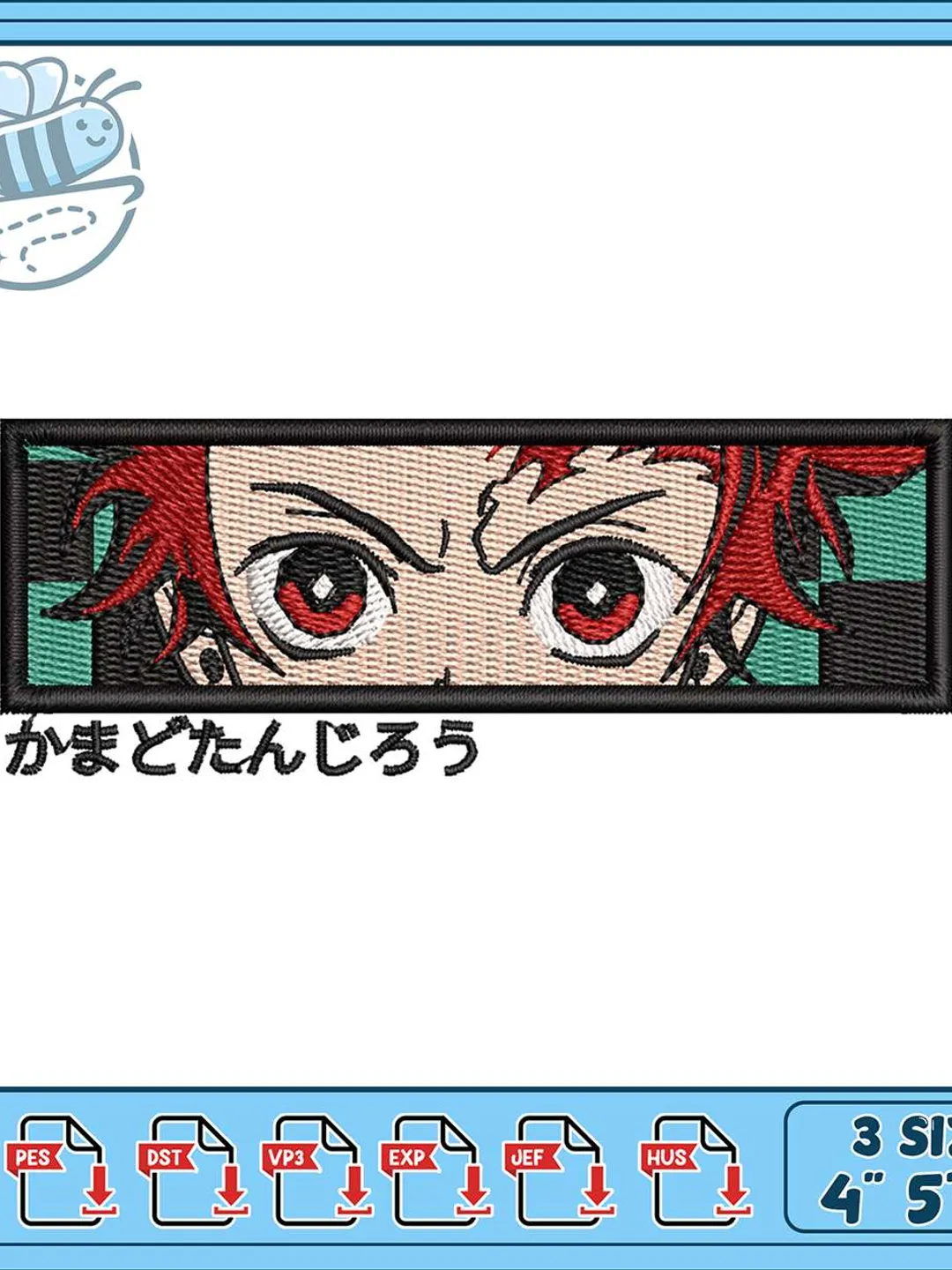 Tanjiro Eyes Box Machine Embroidery Design, Anime Peek Eyes Embroidery File, Demon Slayer Embroidery Pattern, Instant Download