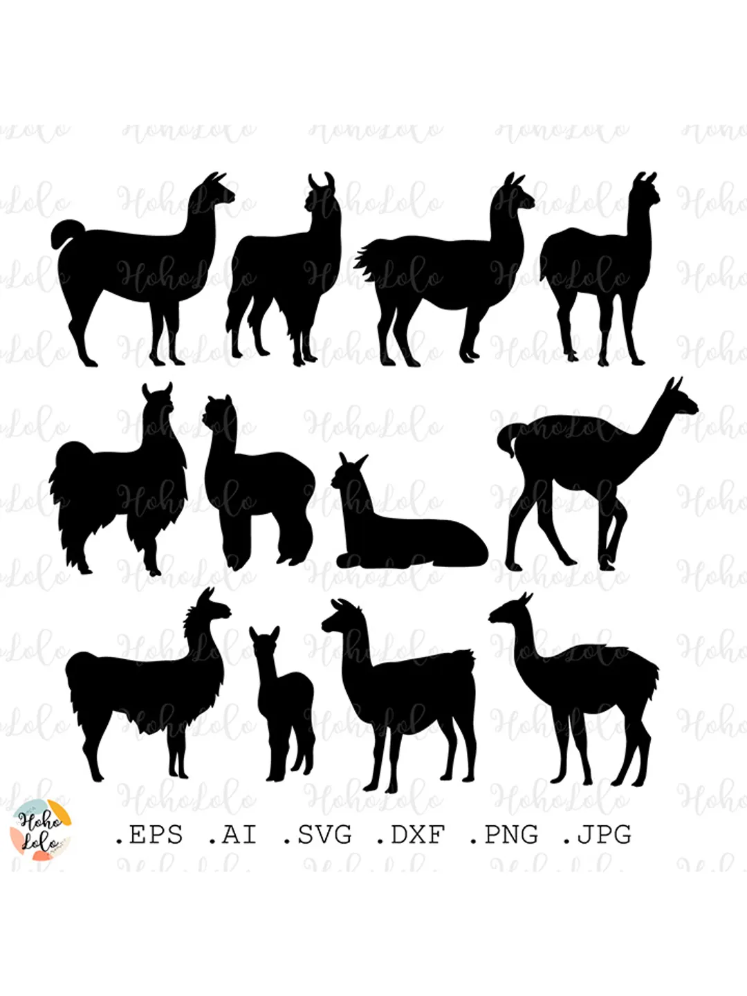 Llama Svg, Alpaca Svg, Llama Cricut, Llama Silhouette, Llama Stencil Template Dxf, Llama Clipart Png, Alpaca Cricut, Alpaca Silhouette