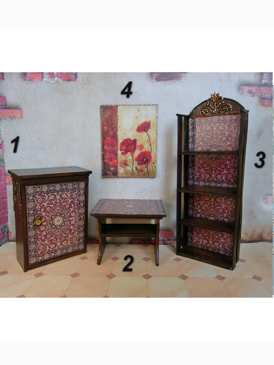 Dollhouse furniture set.1:12 scale.