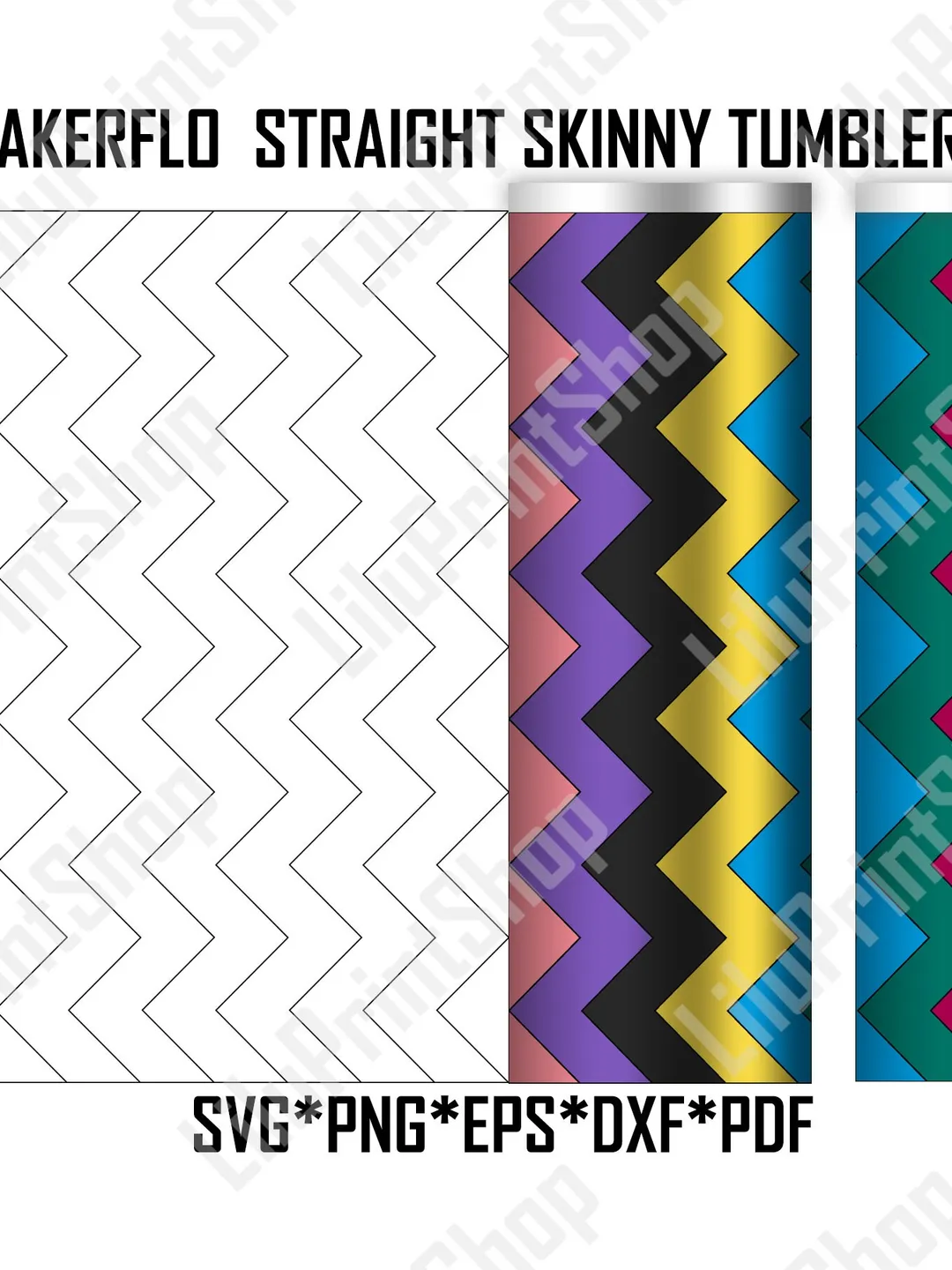 Chevron tumbler template svg for 20oz Skinny Straight Tumbler, Vertical Chevron Tumbler svg Tangram Pattern tumbler Template 20 oz SVG