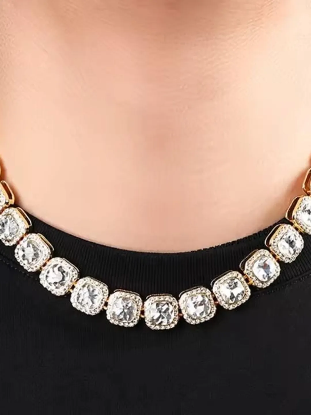 12MM Tennis Chain Necklace for Men/Women, Bridal Jewelry, Wedding Necklace, Gift for Her, 925 Silver Tennis Necklace, 18K Gold Chain