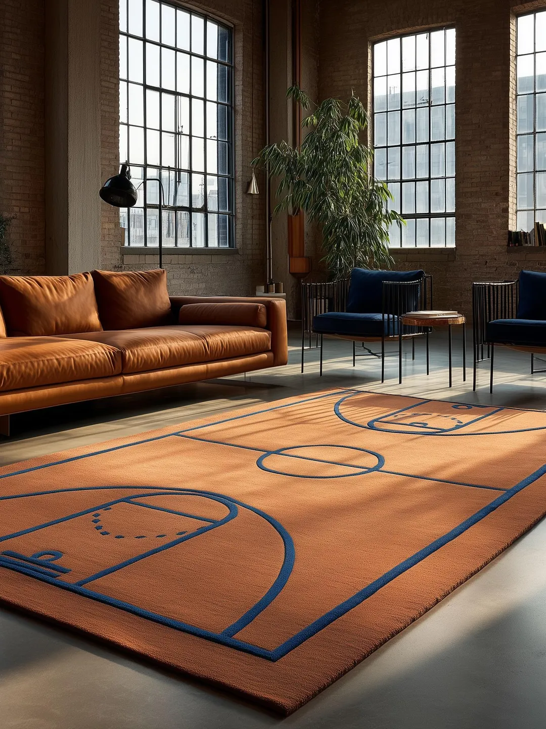 Basketball Court Rug | Sports Theme Area Carpet | Boys Room Decor ...