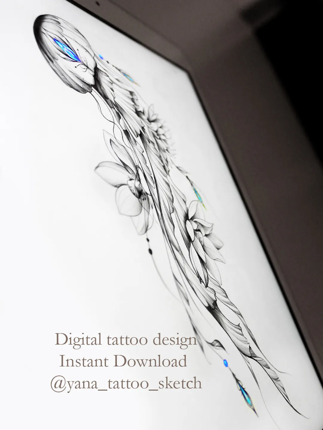 Jellyfish Tattoo Design Jellyfish Tattoo Stencil Idea Sketch, Instant  download PDF, JPG, image size:1080x1440