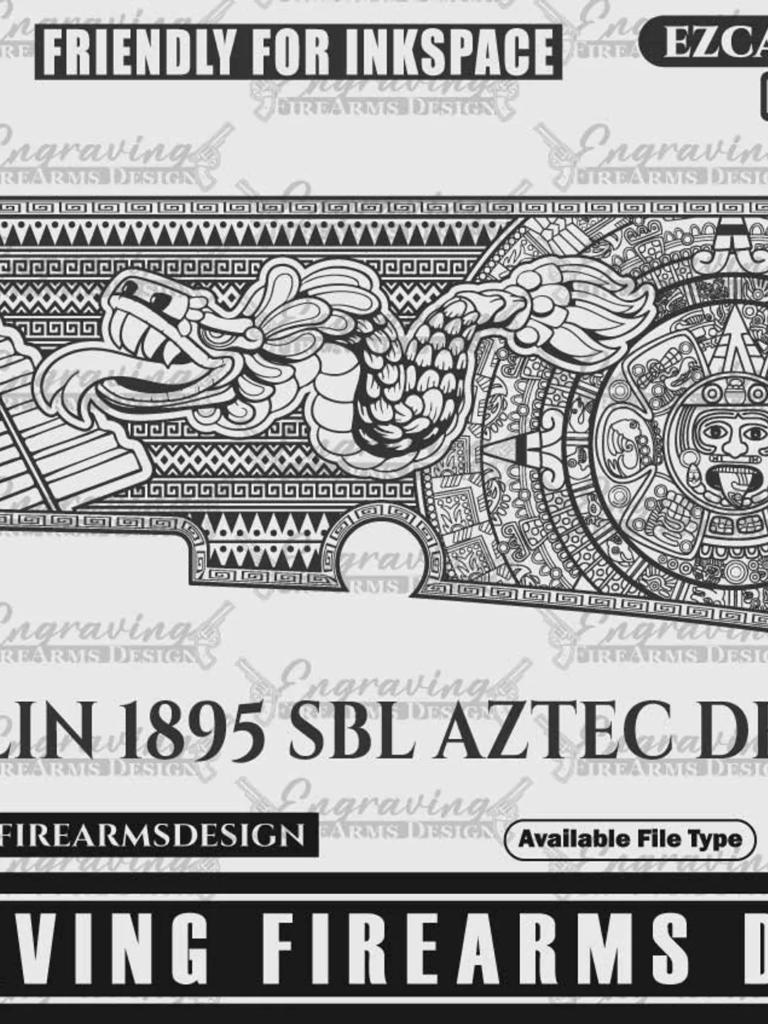 Engraving Firearms Deisign Kimber 1911 full size 45 ACP AZTEC DESIGN
