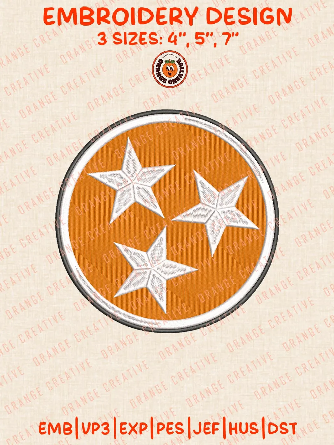 NCAA Tennessee Volunteers Logo Embroidery Design Files, NCAA Logos Embroidery Designs, NCAA Machine Embroidery Files, 3 Sizes, Custom Sizes, Instant Download