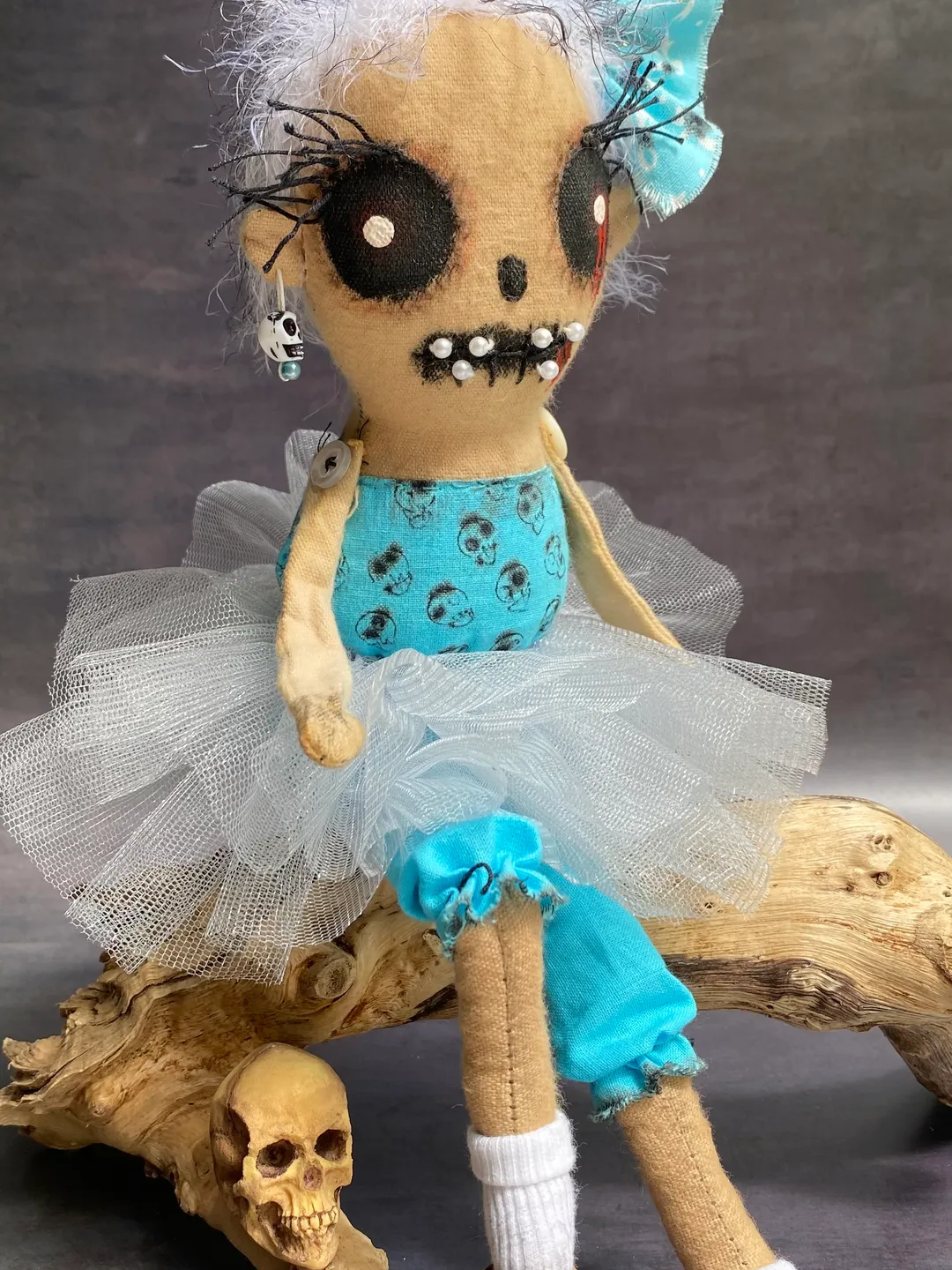 Halloween doll . Creepy rag doll for Halloween home decor . Cloth doll for Halloween gift . Gothmas . Creepmas .