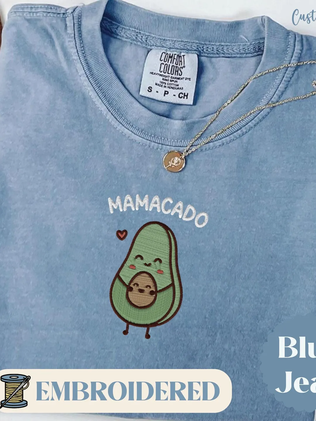 Embroidered Mamacado Shirt: Comfort Colors Tee for Expecting Moms