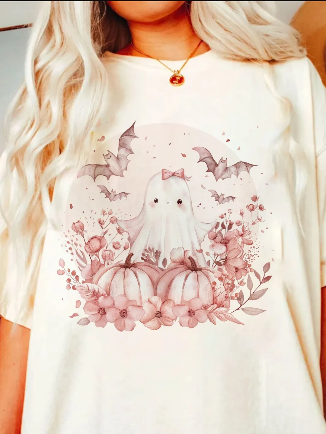 Pink Halloween Cute Ghost PNG, Spooky Ghost, Autumn sublimation design ...