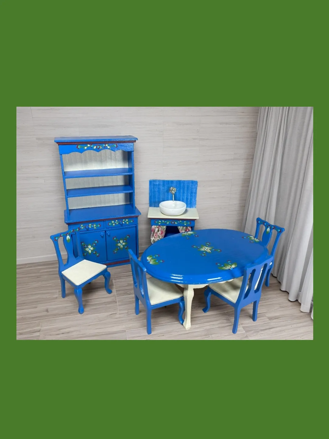 Kitchen furniture set. 1:12. Handmade. Furniture for a doll. Doll sideboard. Doll table.